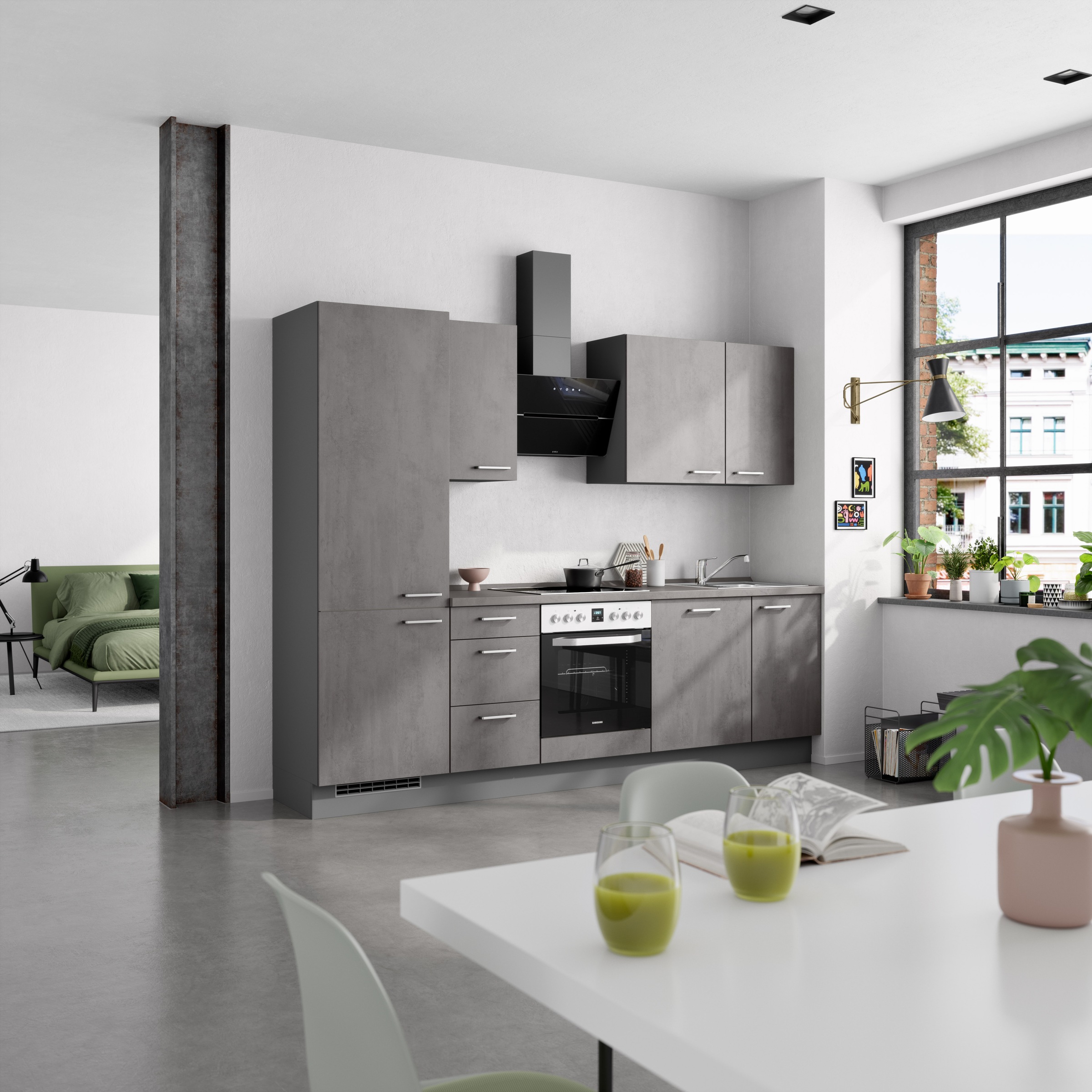 nobilia® Küchenzeile »"Riva II"«, vormontiert, Ausrichtung wählbar, Breite 270 cm, wahlw. mit E-Geräten