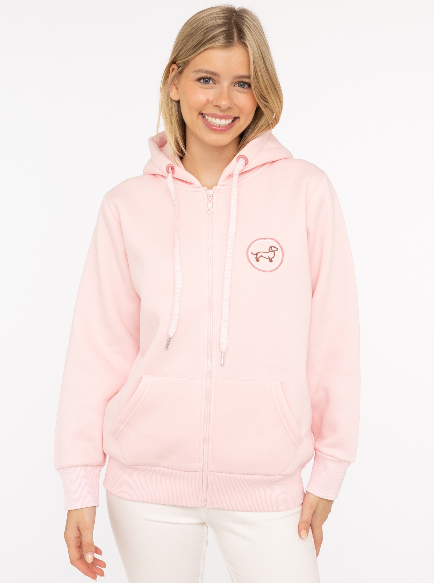 Zwillingsherz Sweatjacke ""Puppy Lover Forever"" Kapuze, Langarm, Reißversc günstig online kaufen