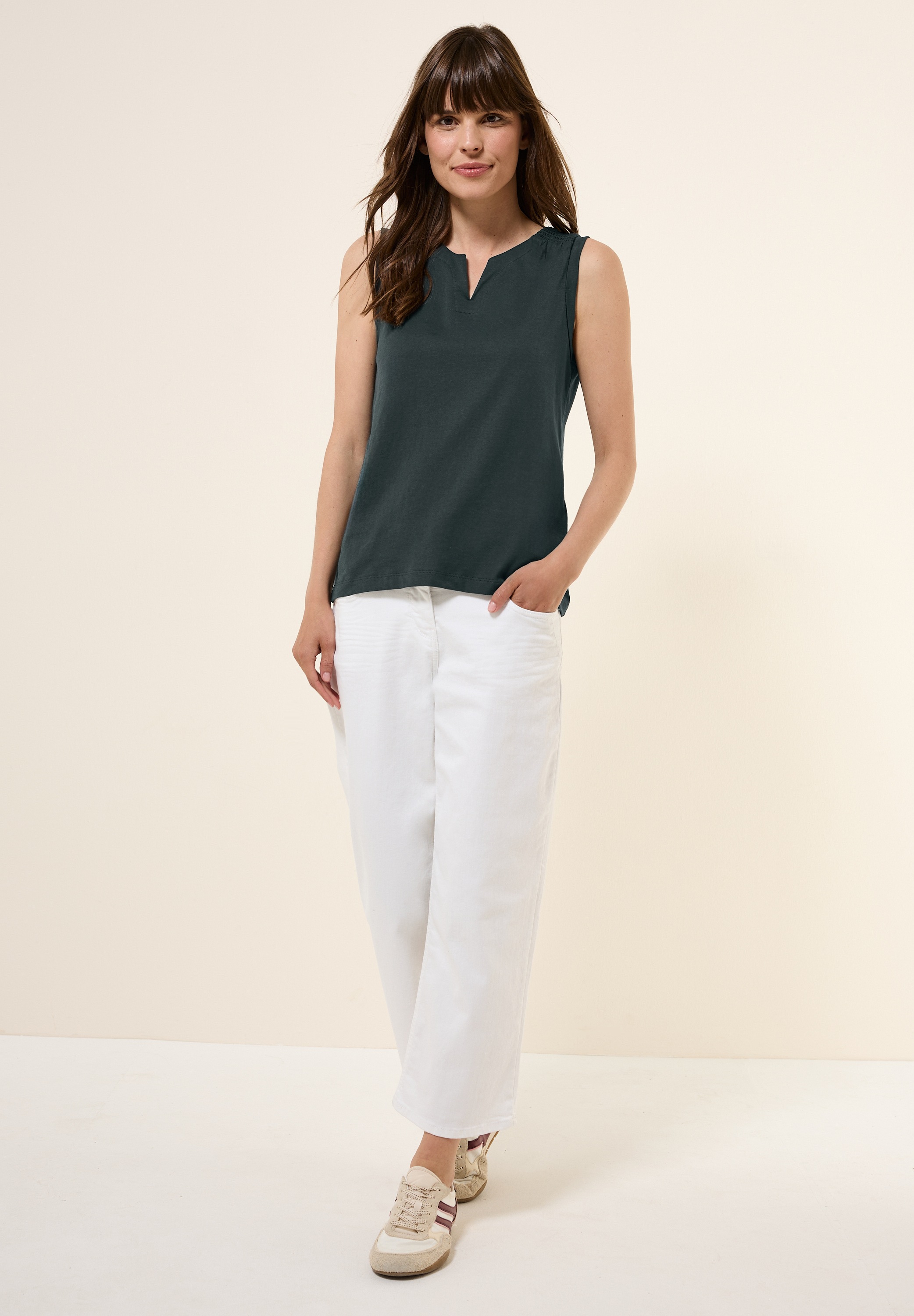 Thumbnail - Cecil T-Shirt mit geschlitztem Rundhalsausschnitt