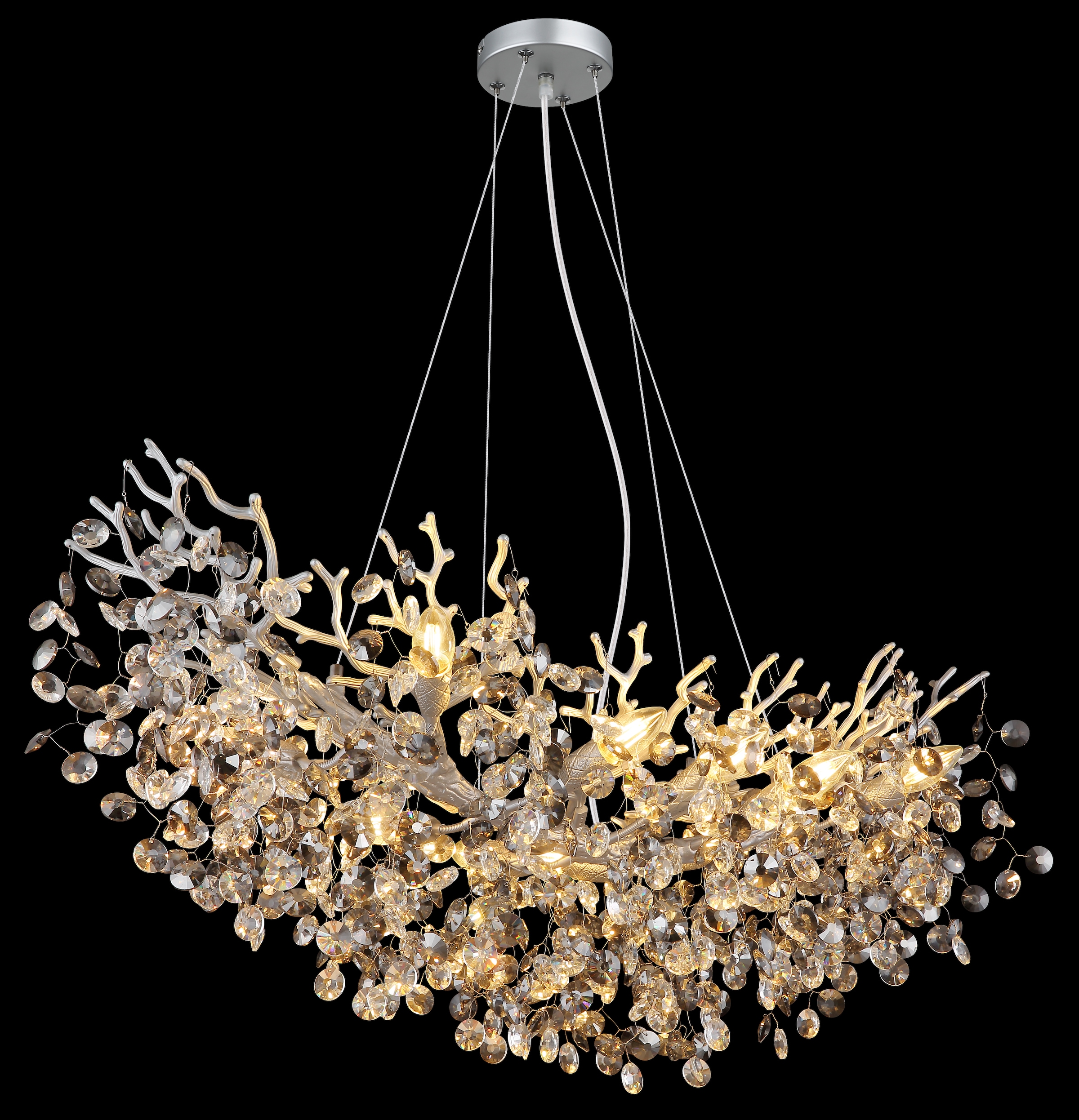 GLOBO LIGHTING Hängeleuchte »QUEENA« E14 1 Stk. Luster, Glaskristalle, höhenkürzbar, E14