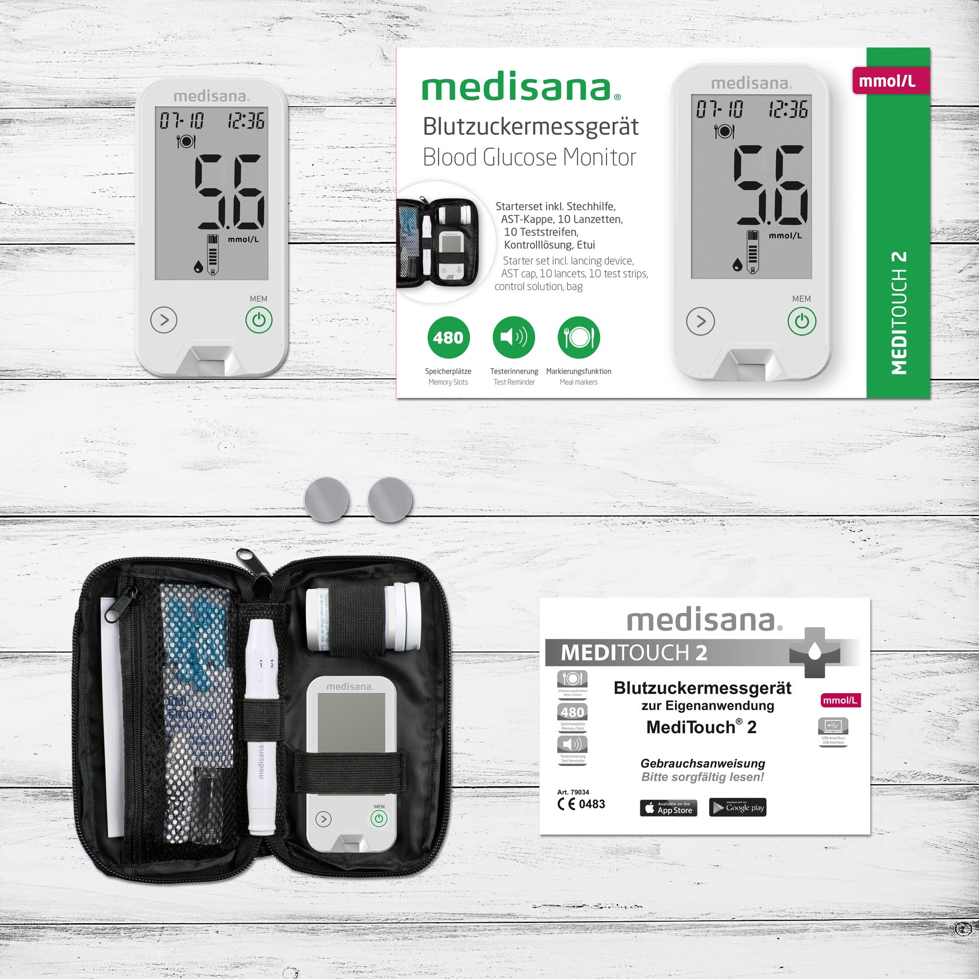 Medisana Blutzuckermessgerät »MediTouch2«, (1 St.)