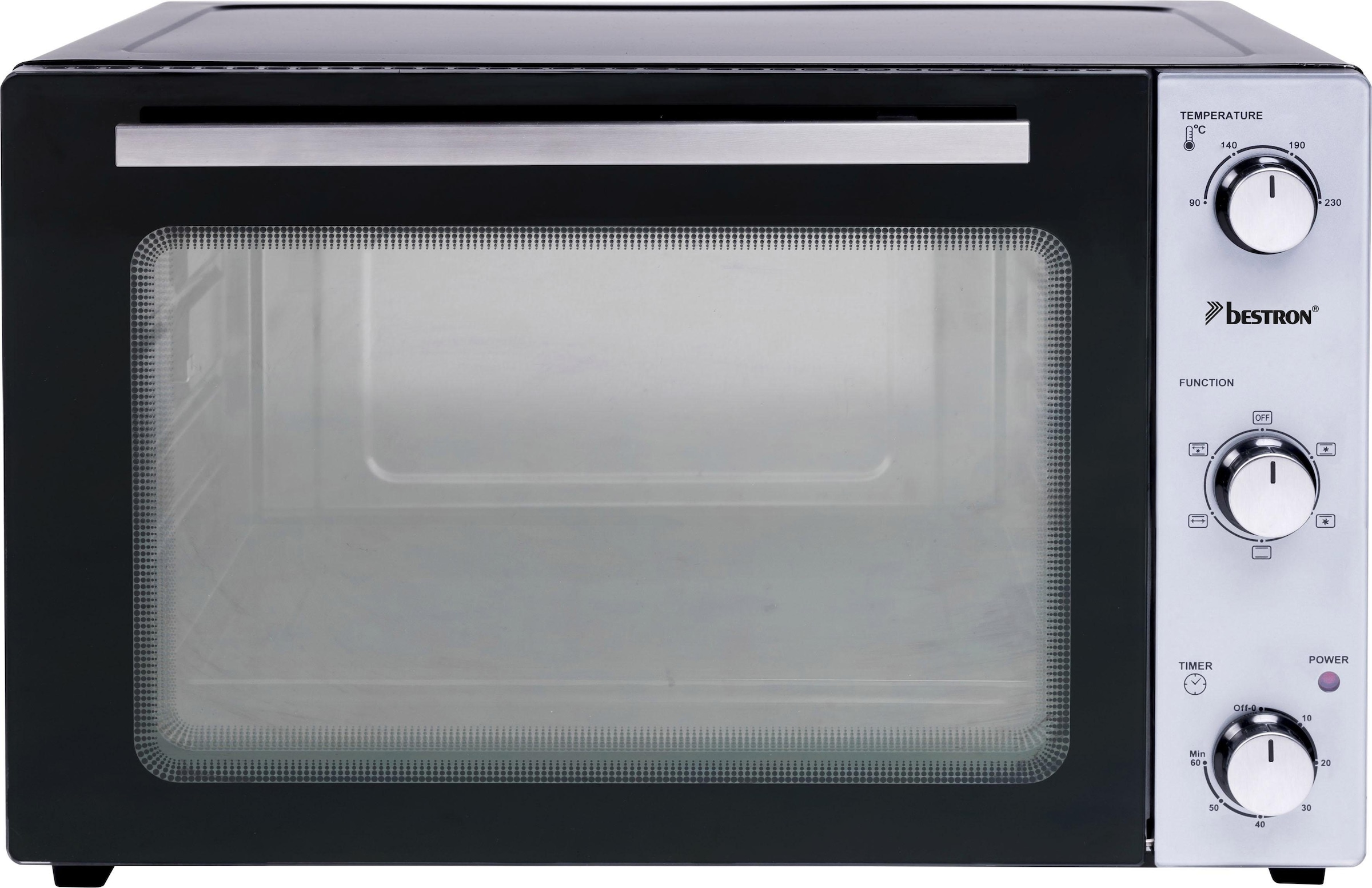 bestron Minibackofen »AOV45, 2-in-1 1800 Schwarz Drehspieß, BAUR W, | Gerät«, Edelstahl, mit