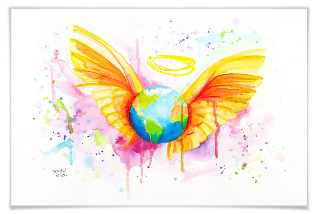 Wall-Art Poster »Angel«, BAUR Poster, Schriftzug, St.), kaufen (1 | Bild, Wandposter Wandbild