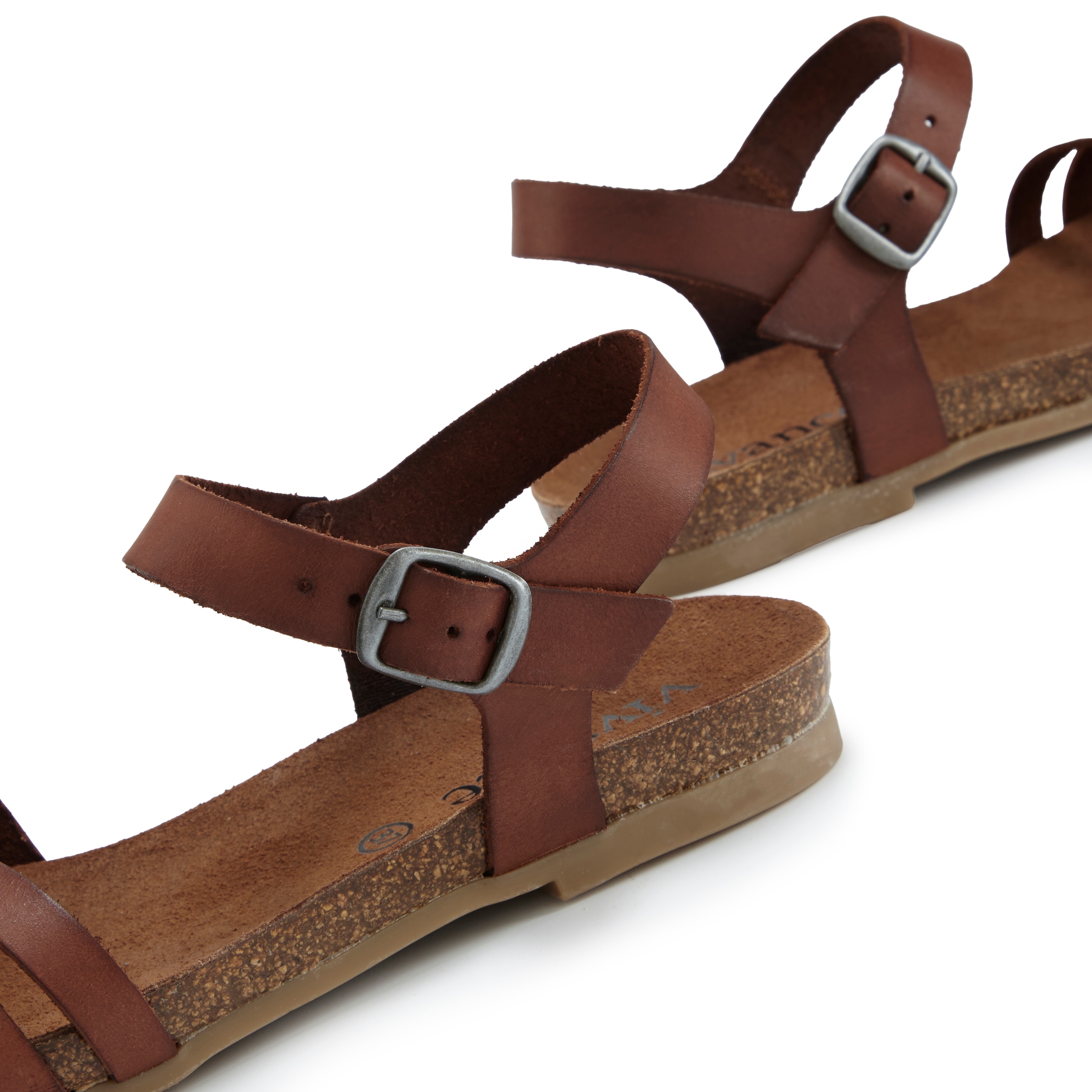 LASCANA Sandale »Sandalette, Sommerschuh«  aus Leder mit komfortablem Korkfußbett