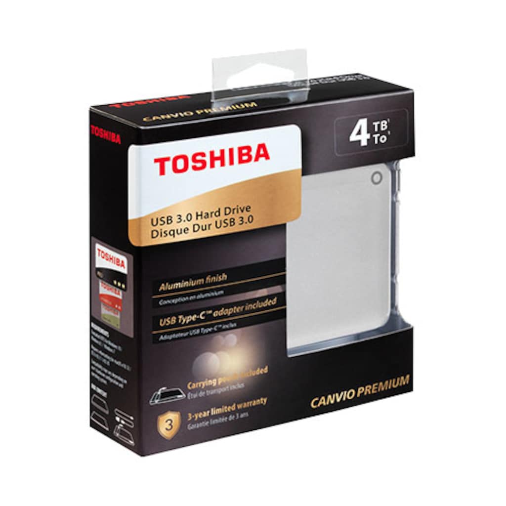 Toshiba externe HDD-Festplatte »Canvio Premium 4TB silver metallic«, 2,5 Zoll, Anschluss USB
