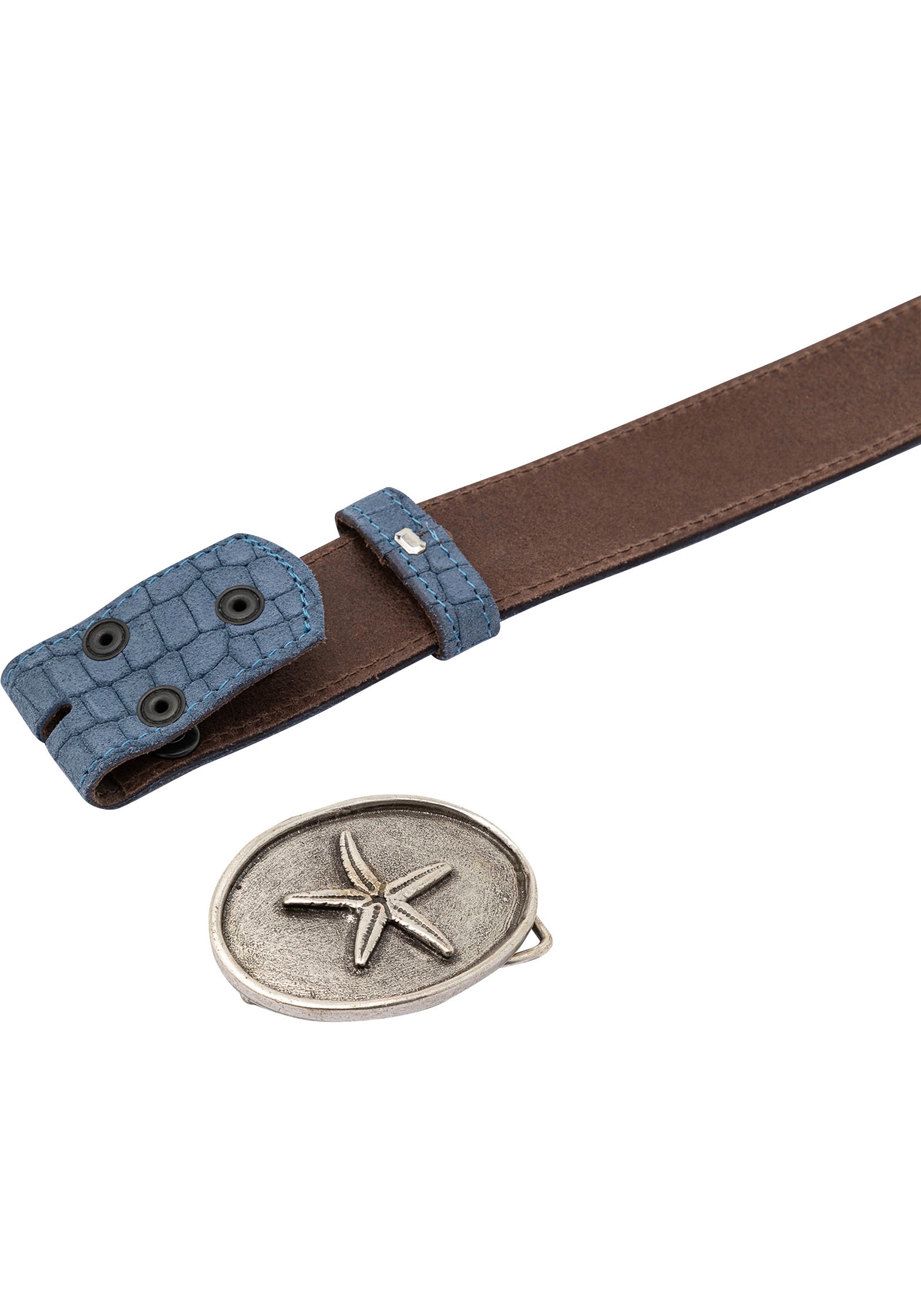 Rettungsring Gürtel Ledergürtel mit austauschbarer Schließe "Seestern Oval günstig online kaufen