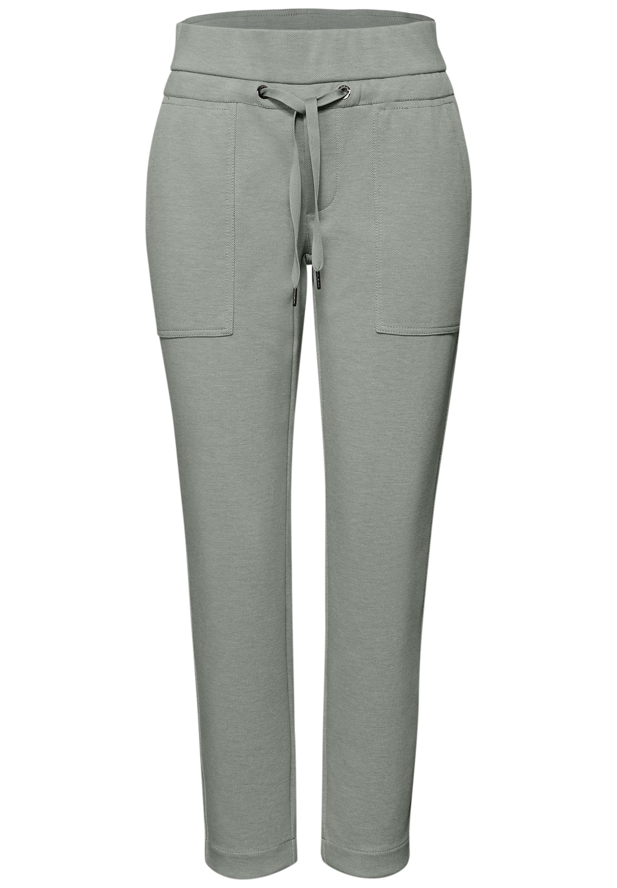 Stoffhose STREET ONE, Damen, Gr. 40, Länge 28, schwarz mint grün, Stoff, 50% Polyester, 46% Baumwolle, 4% Elasthan, unifarben, loose fit knöchelfrei, Hosen Stoffhose, im Loose Fit 3