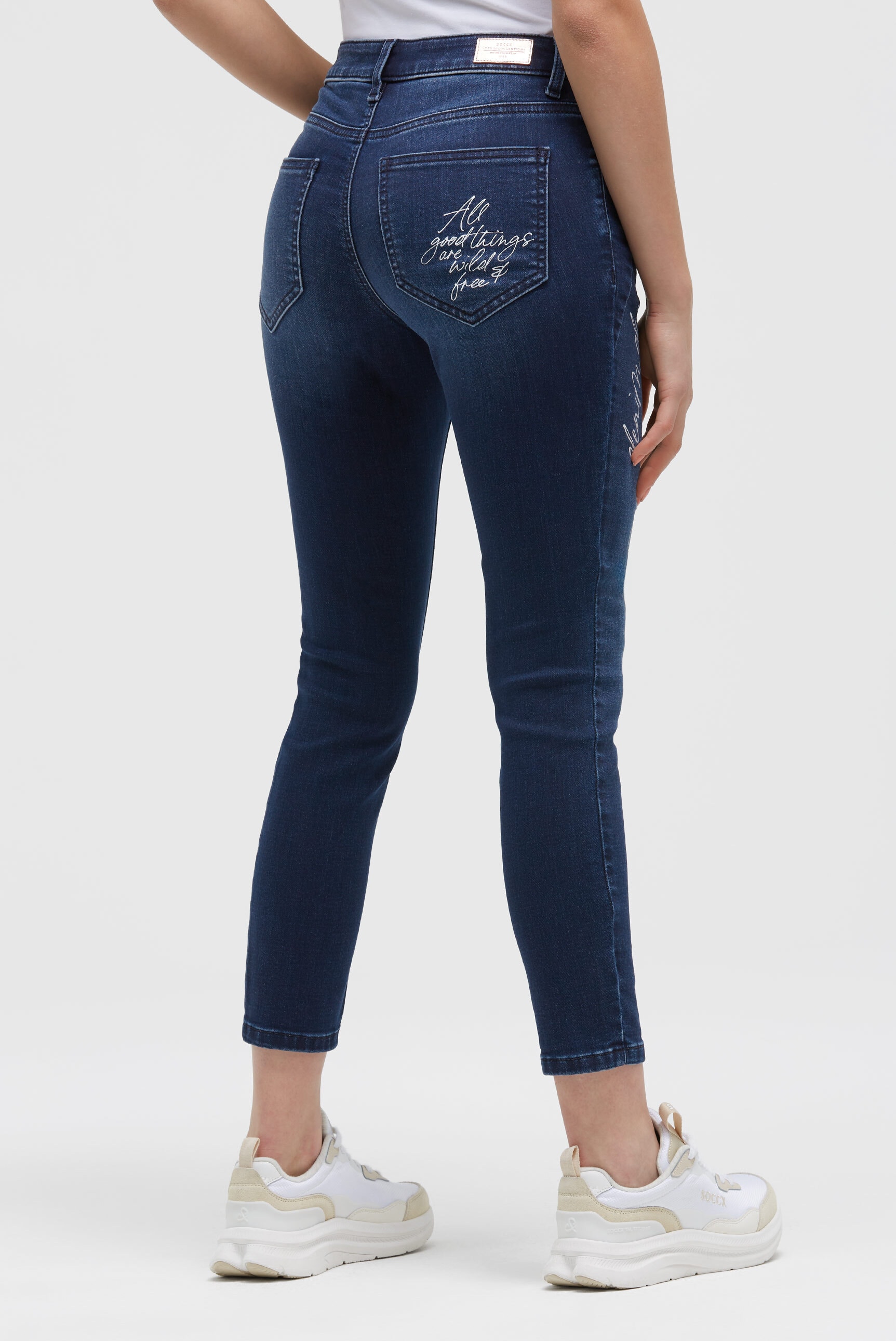 SOCCX Slim-fit-Jeans, mit verkürztem Bein