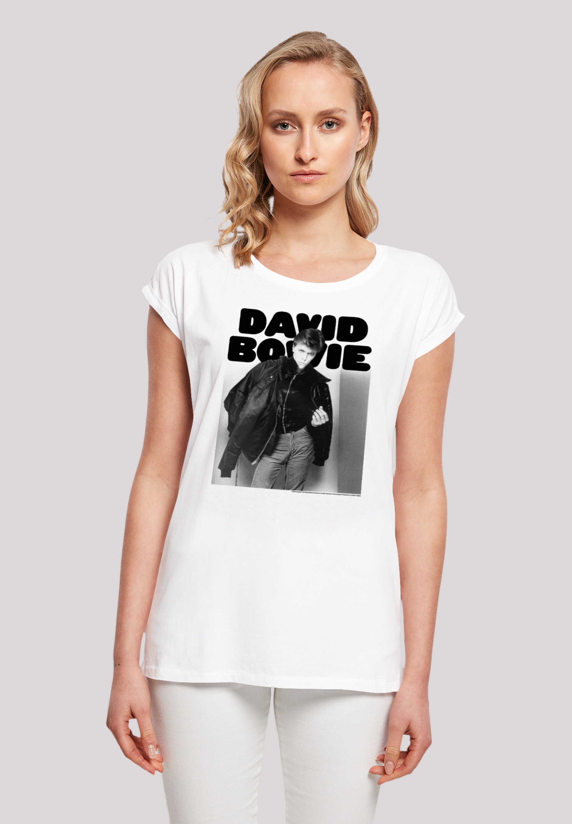 F4NT4STIC T-Shirt "David Bowie Jacket Photograph", Print