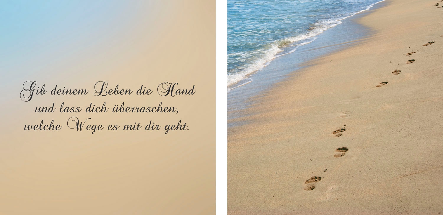 queence Leinwandbild "Wege" Kunst Meer Meer Bilder Modern Schriftzug Schriftzüge Spa Spa Bilder Sprüche Sprüche & Texte Strand Strandbilder Set, Premium-Leinwandstoff, Handarbeit aus Deutschland, Spruch, 2er Set