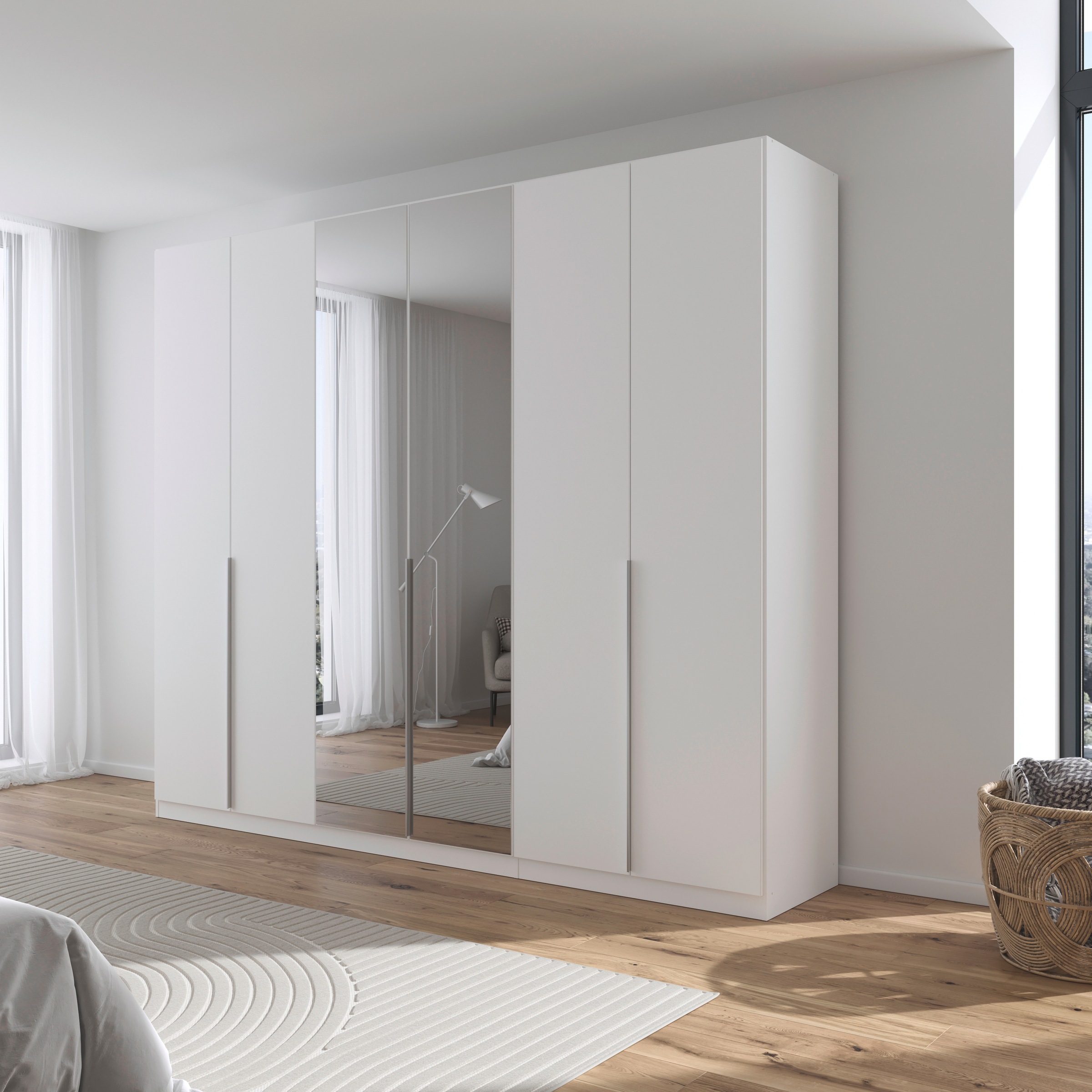 rauch Drehtürenschrank »Kleiderschrank Schrank Garderobe AGORDO mit Dekor- oder Hochglanzfront«, (in zwei Griff-Farben), durchdachte Innenausstattung, in 6 Breiten und 2 Höhen MADE IN GERMANY