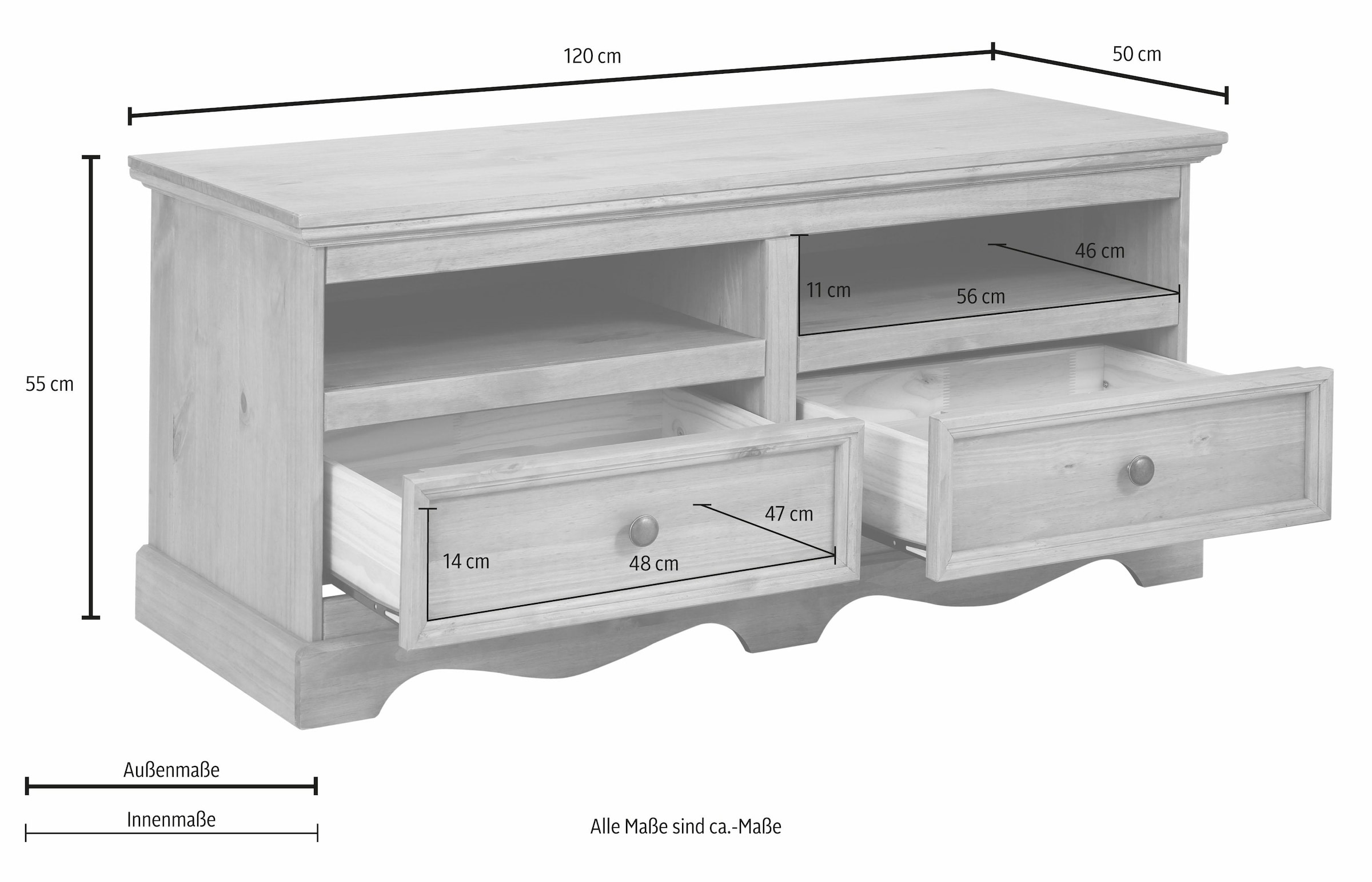 Home affaire Lowboard »Melissa« Kommode, Breite 120 cm