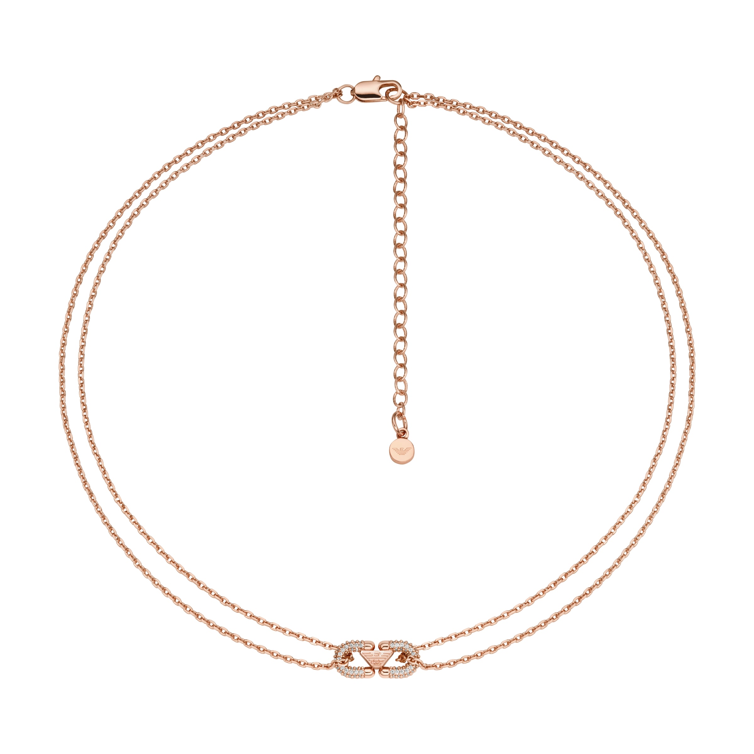 Emporio Armani Kette mit Anhänger »Schmuck Geschenk Edelstahl Halsschmuck COUPLES« mit Zirkonia (synth.)