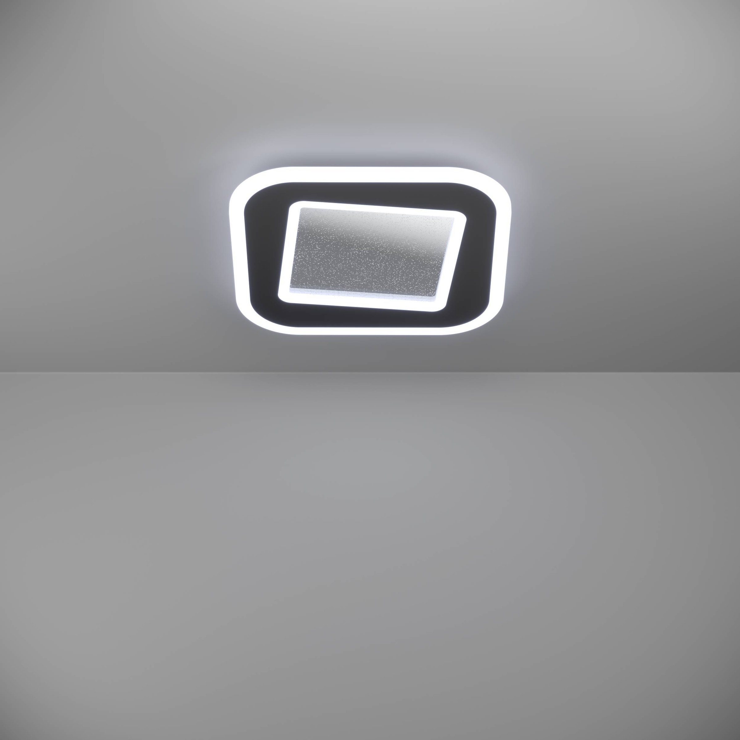 EGLO Deckenleuchte »Macchoni Deckenlampe, Kristall Deckenleuchte mit Fernbedienung, Lampe« LED-Modul 1 Stk. Kaltweiß | Neutralweiß | Warmweiß Wand-/Deckenleuchte - L38 x B38 x H5 cm - schwarz, weiß - 20W inkl.