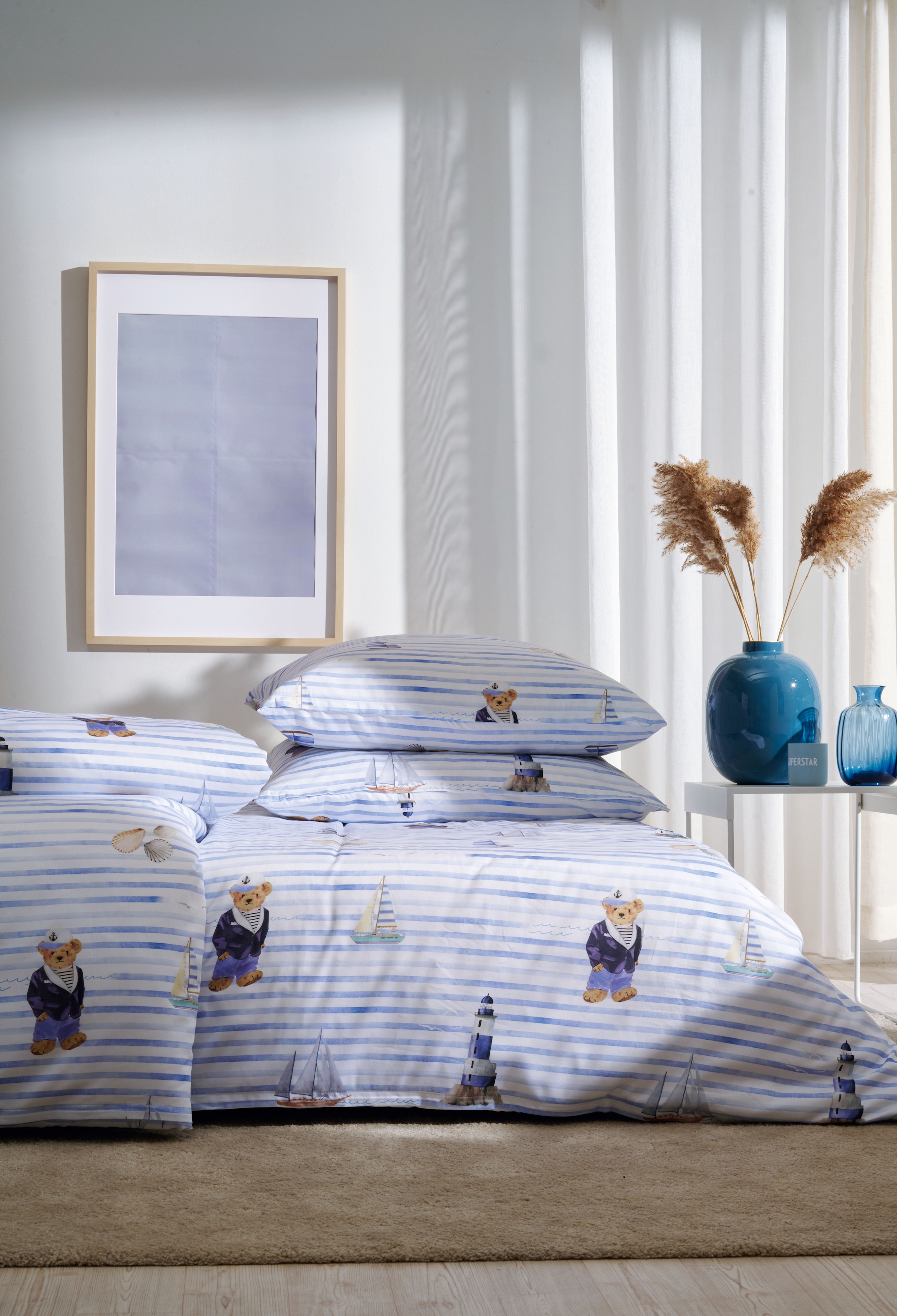 APELT Bettwäsche »Knut« 2 tlg. Bettwäsche-Set mit Reißverschluss, Baumwoll-Satin, Digitaldruck
