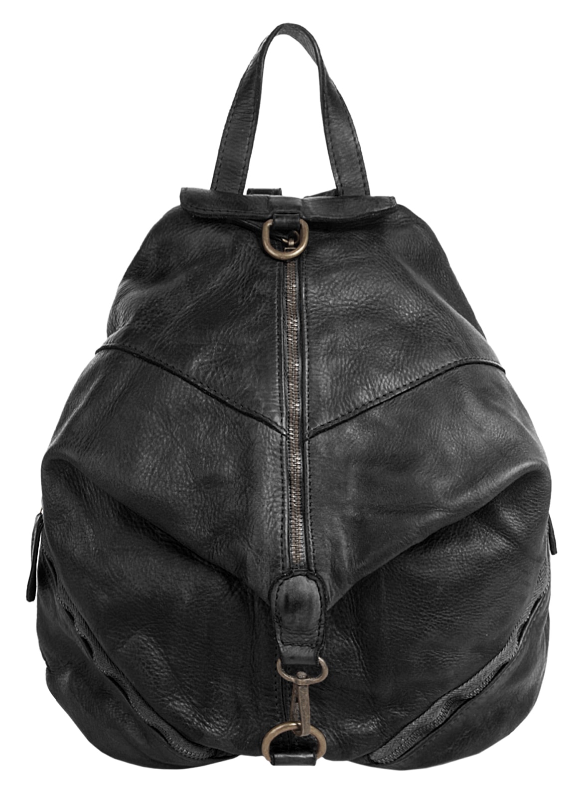 Cityrucksack, echt Leder, Made in Italy