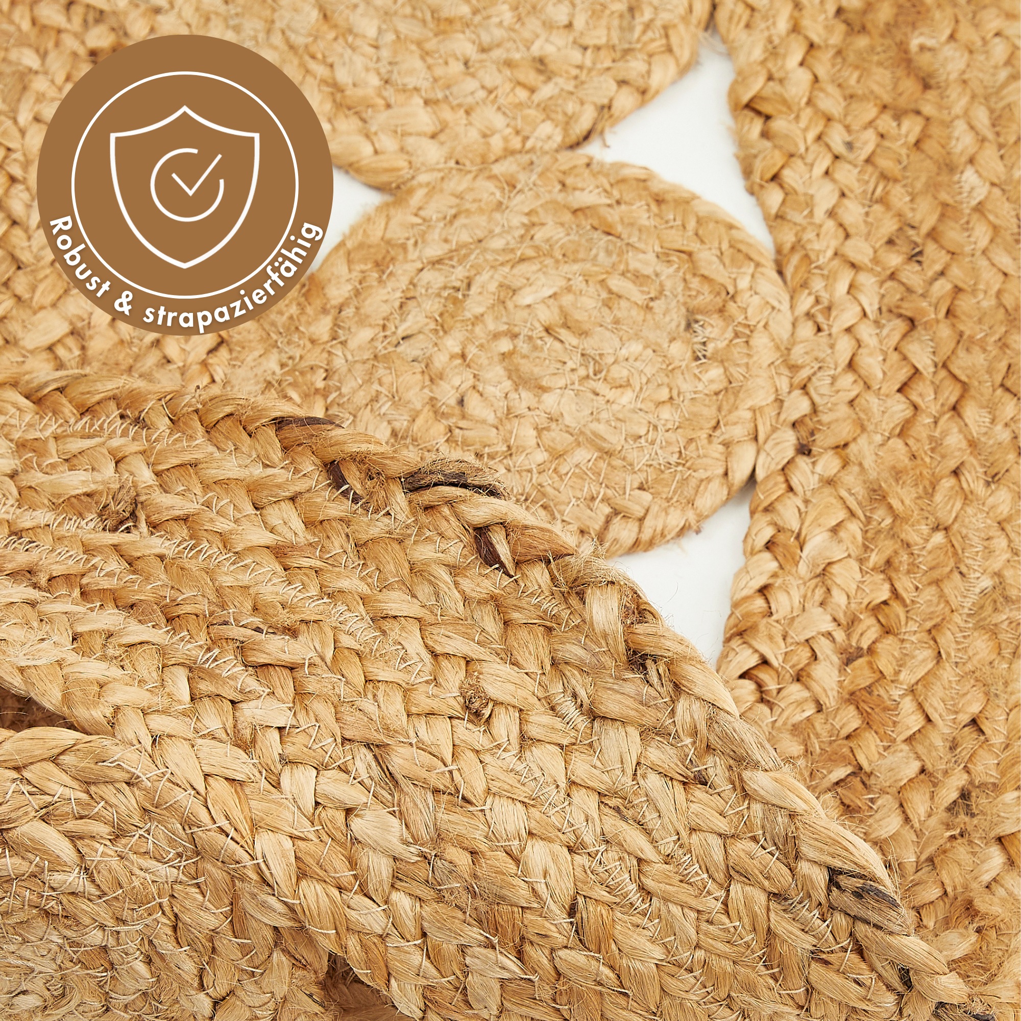 LUXOR living Teppich »Balo« rund 6 mm Höhe Juteteppich, reine Naturfaser, handgeflochten, Flecht Design