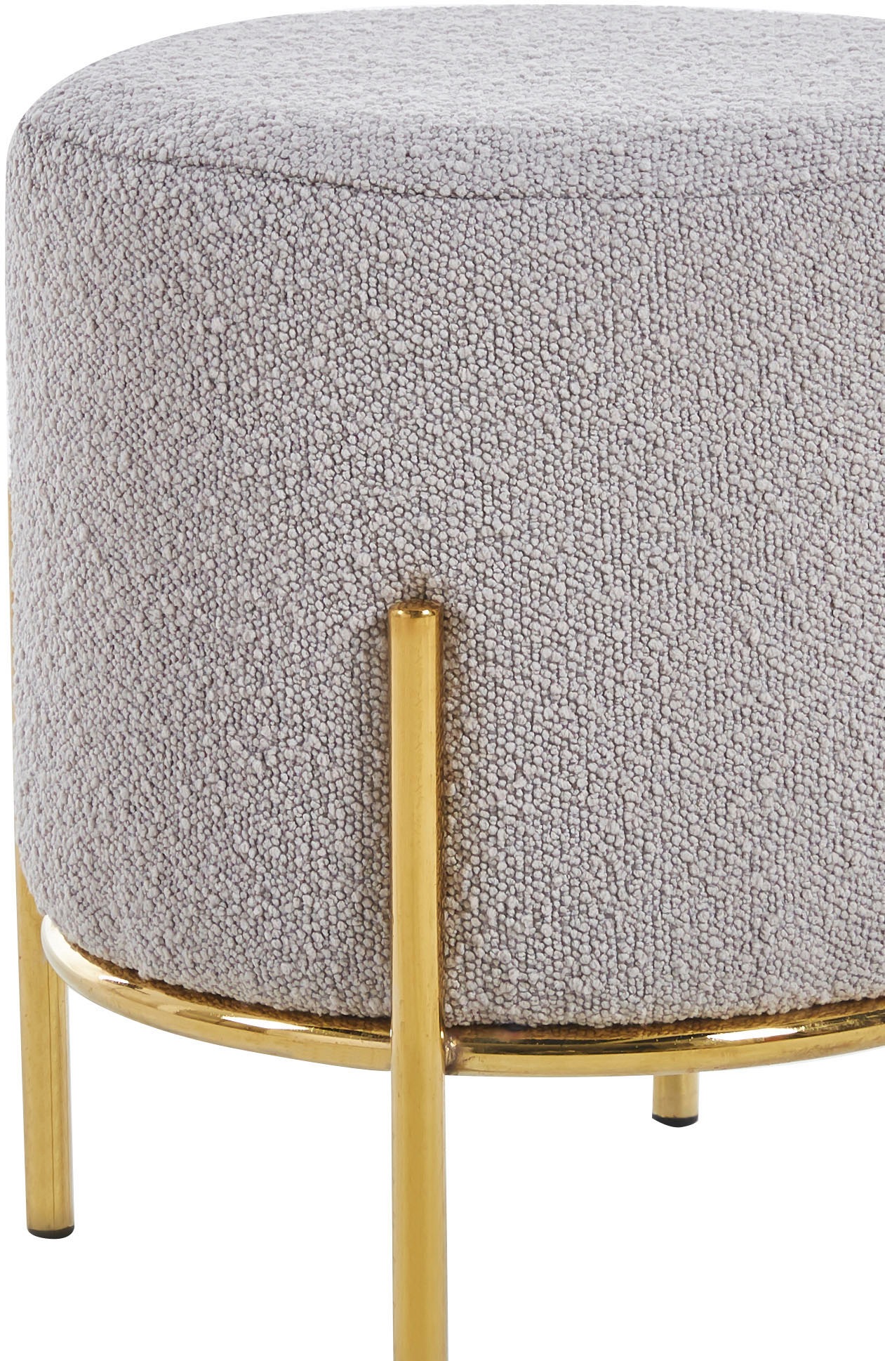 Thumbnail - SalesFever Polsterhocker "Komfortabler Polsterhocker" mit Design-Gestell aus goldfarbenem Metall