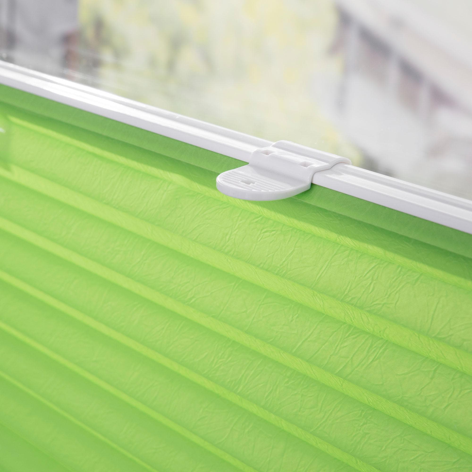 LICHTBLICK ORIGINAL Plissee »Haftfix« Lichtschutz ohne Bohren verspannt Crush-Optik, mit Saugnapf