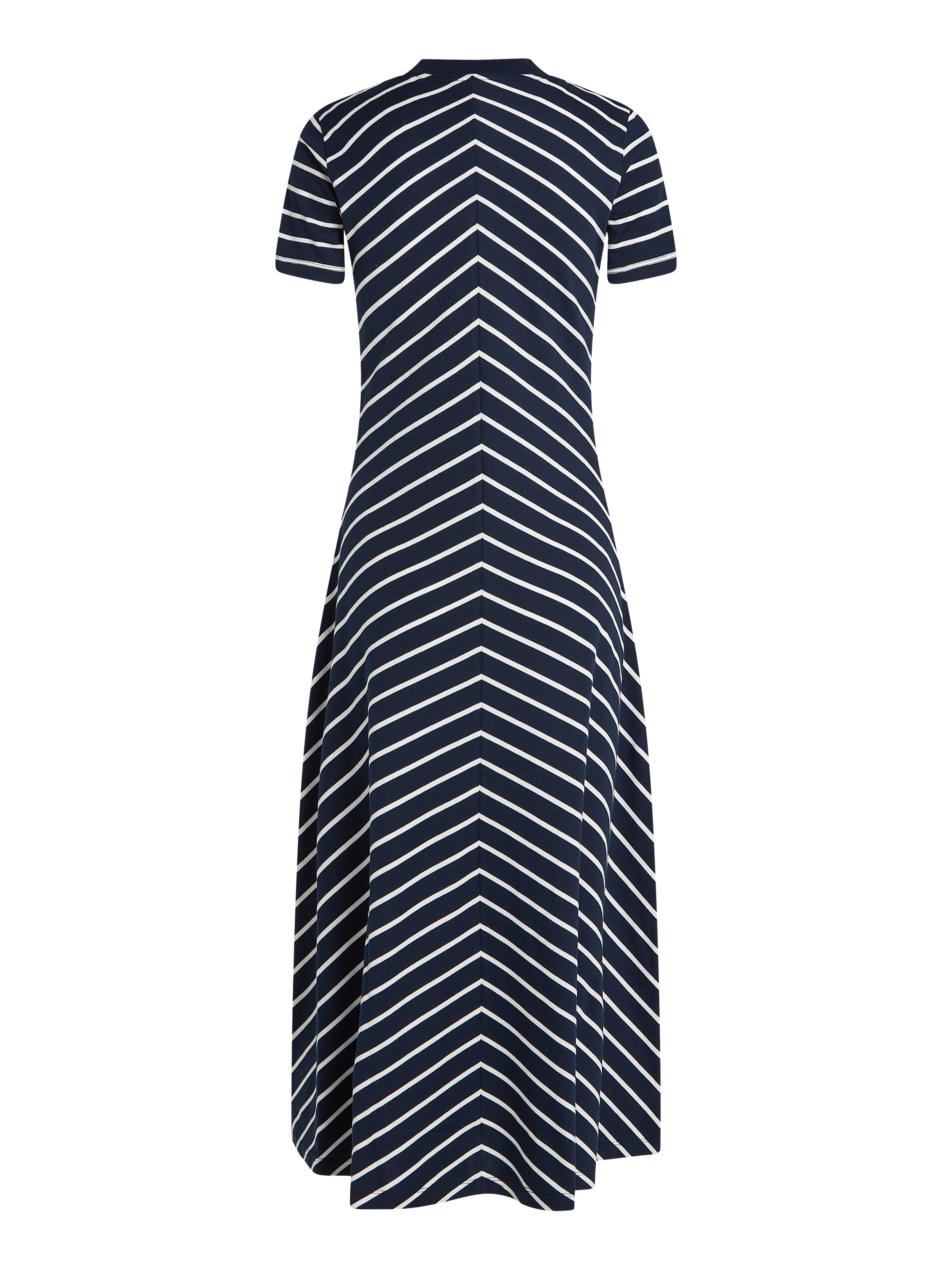 Tommy Hilfiger Midikleid »MODERN F&F MIDI DRESS«, mit Logostickerei, mit Teilungsnähten