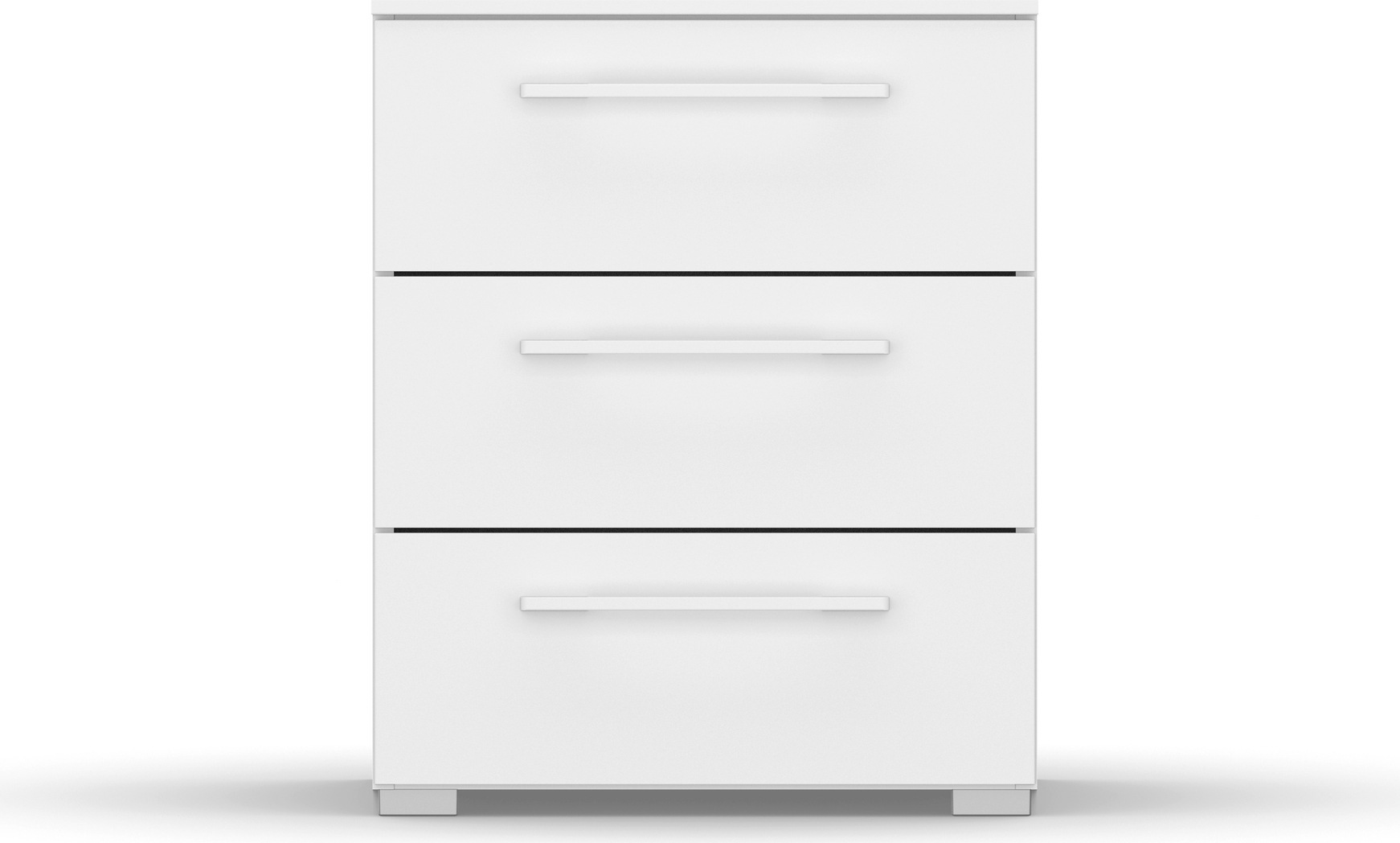 Nachtkommode RAUCH, B:40cm H:61cm T:42cm, weiß, Holzwerkstoff, Sideboards, "Nachttisch Nachtkonsole Nachtschrank SKAT PURE", mit 3 Schubladen in