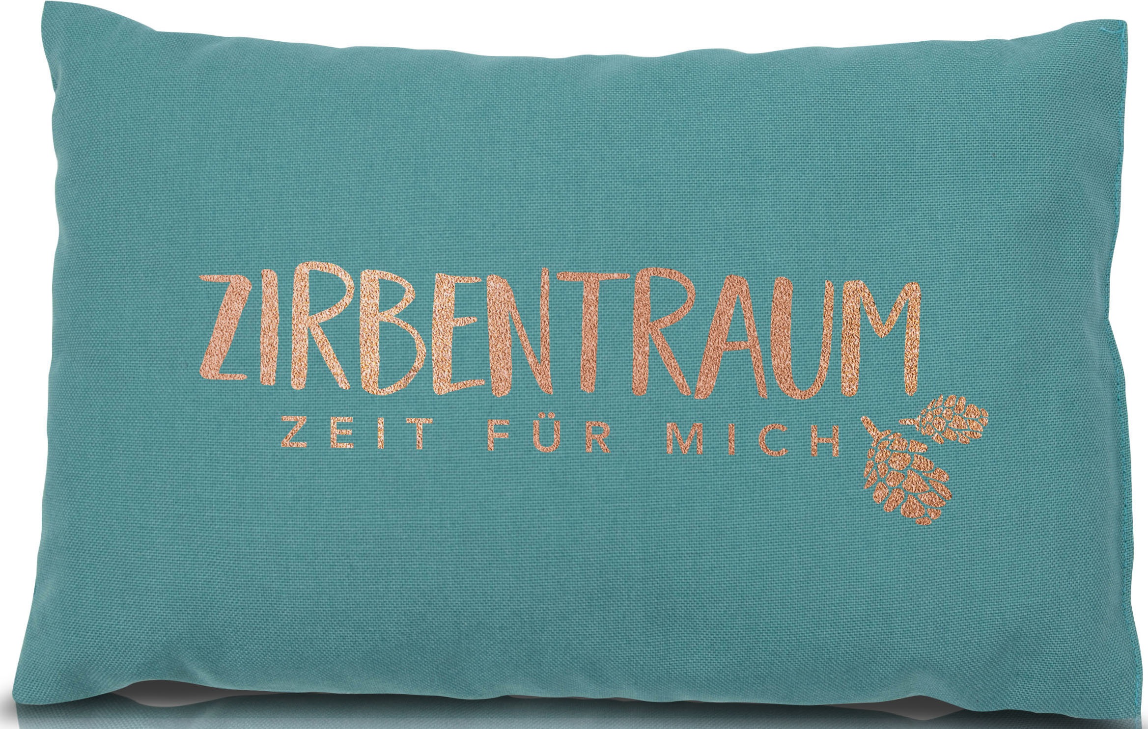 herbalind Zirbenkissen »Zirbentraum in Anthrazit/Roségold 30x20 mit Reißverschluss - Gefüllt«, (1 tlg.), mit hochwertigen Zirbenholzflocken 100% Baumwolle - Made in Germany