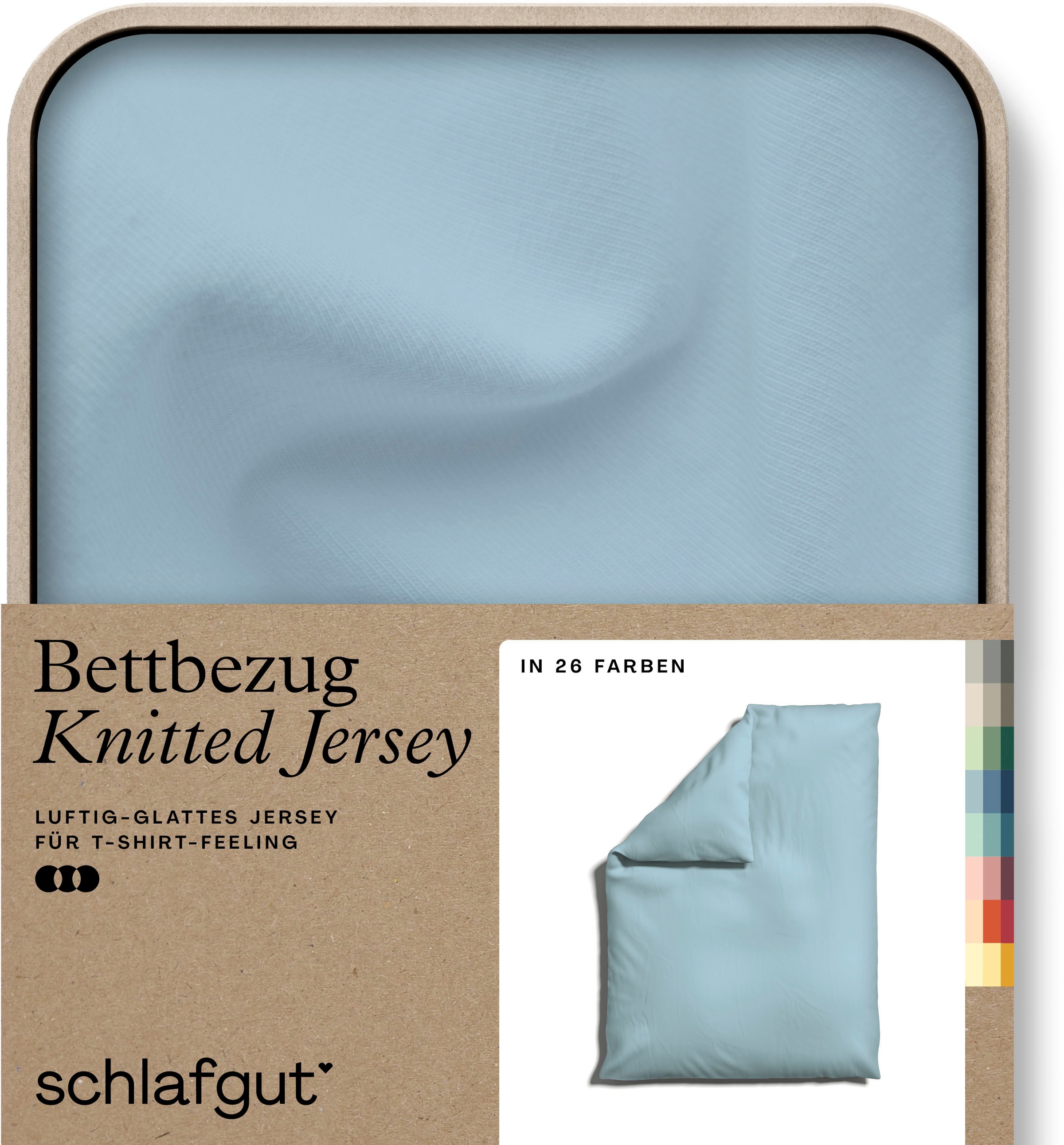 Schlafgut Bettbezug "Knitted Jersey uni, aus Bio-Baumwolle mit Elasthan, Reißverschluss", (1 St.), bügelfrei, Mix & Matc