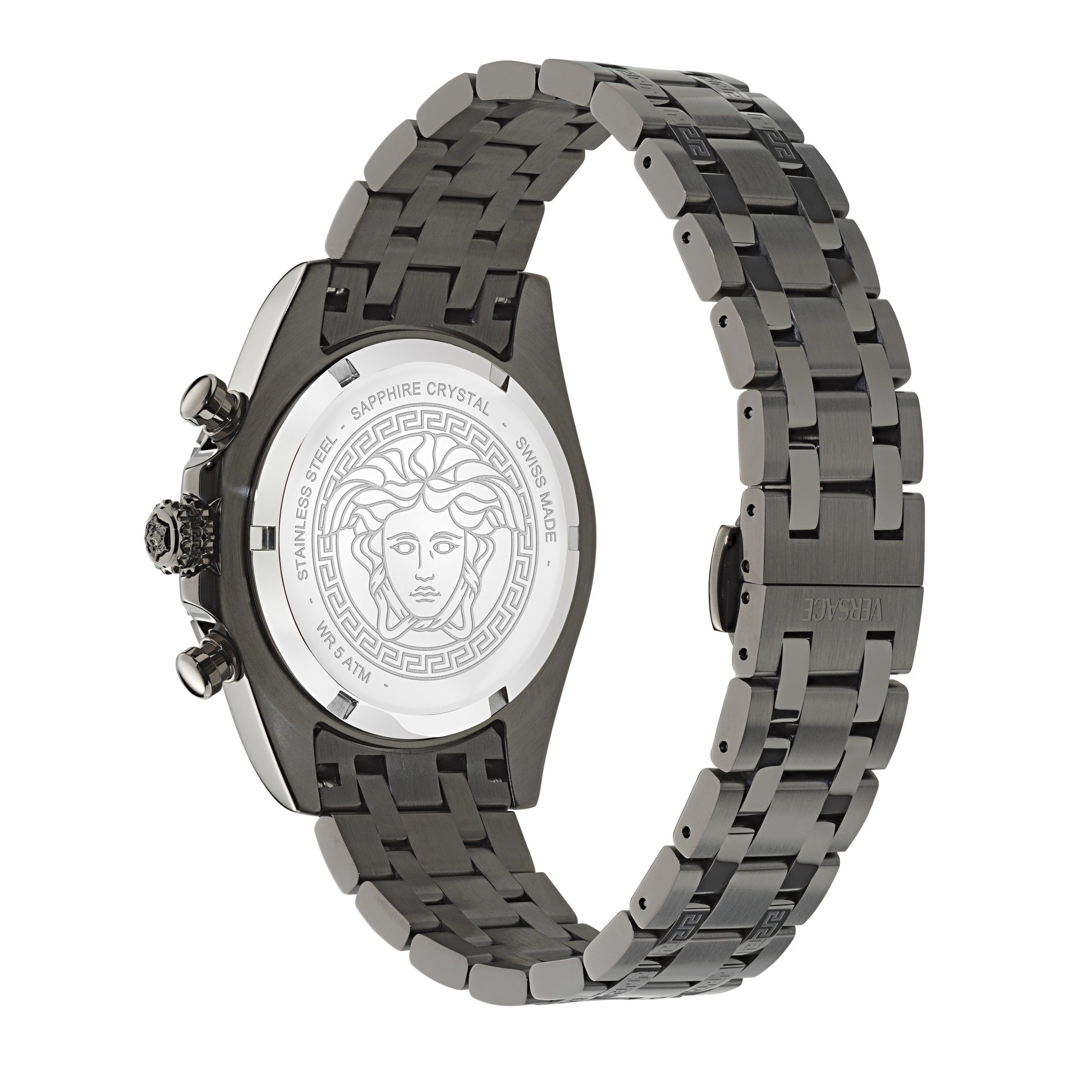 Versace Chronograph »FORNAX« Quarzuhr, Armbanduhr, Herrenuhr, Swiss Made, Edelstahlarmband, analog