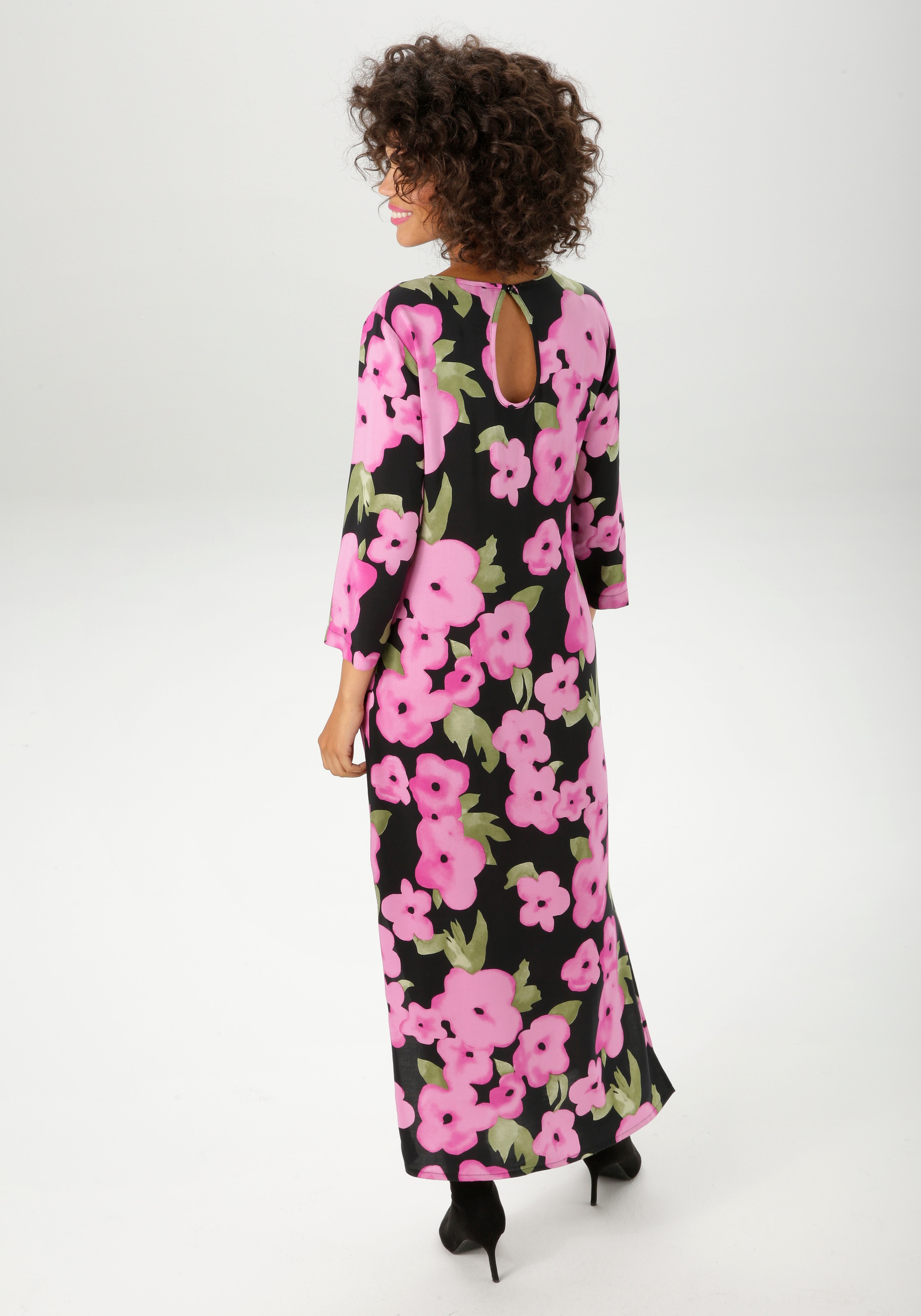 Aniston CASUAL Maxikleid, mit farbenfrohen Blumendruck - jedes Teil ein Unikat - NEUE KOLLEKTION