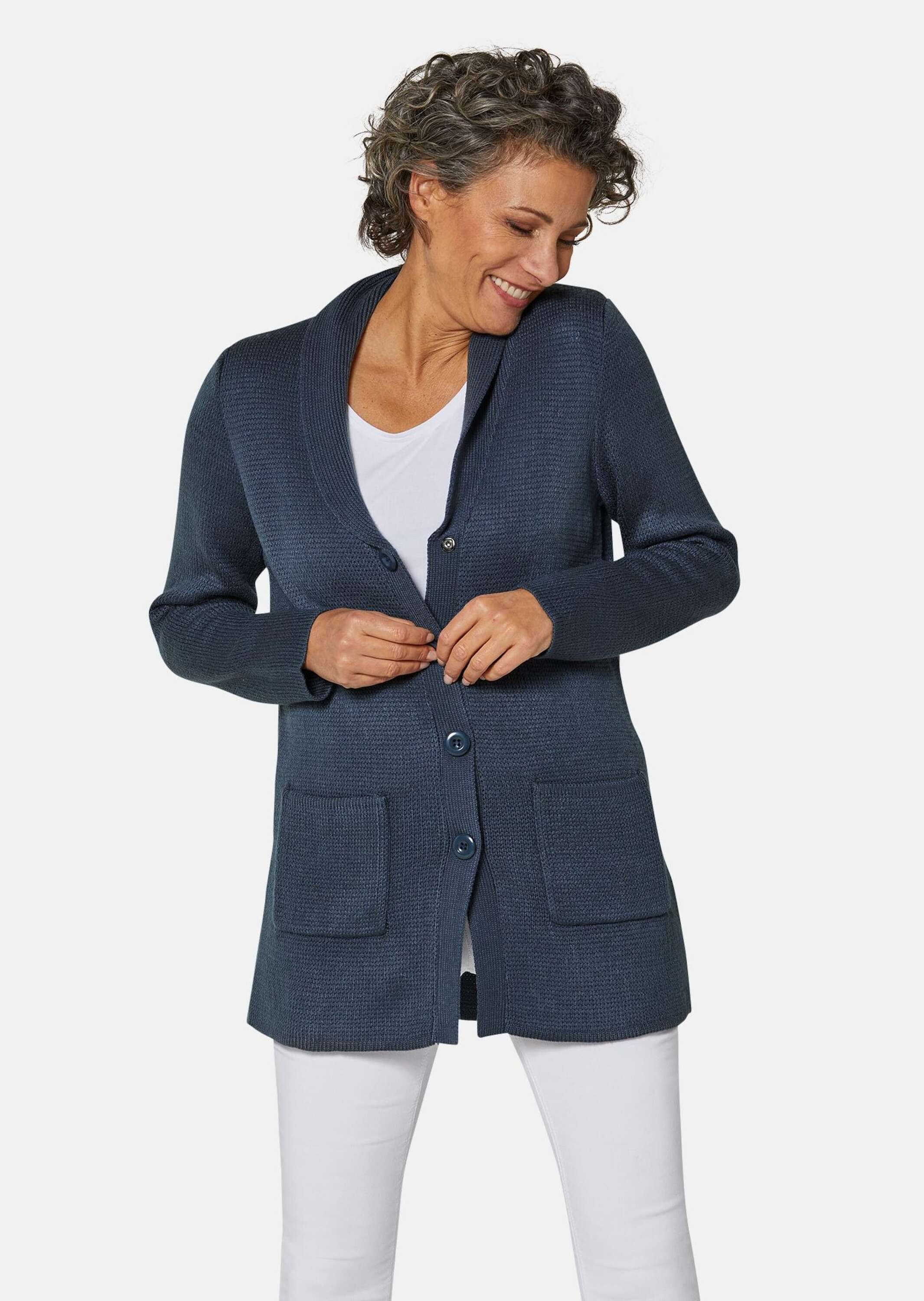 GOLDNER Strickjacke »Strickjacke Kuschelweiche Strickjacke in kaschierender Länge«