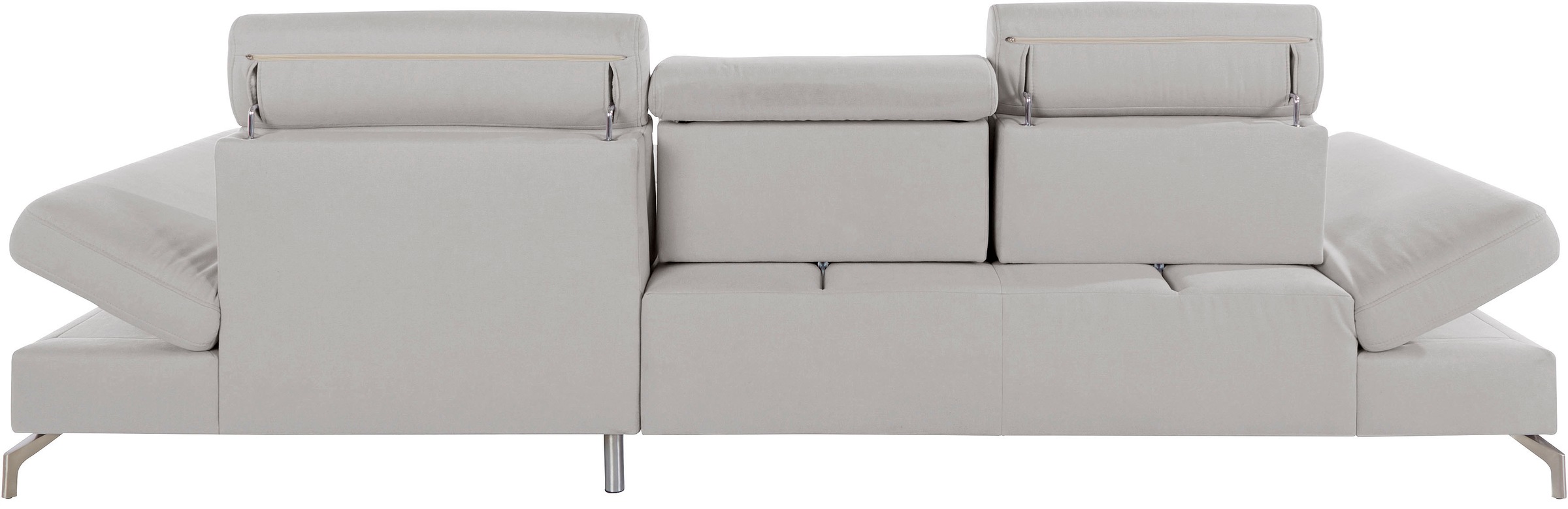 Ecksofa SIT & MORE "Brisbane L-Form", silber, B:319cm T:181cm, Soft clean (98% Polyester, 2% Polyamid), Sofas, Ecksofa, Fußhöhe 12 cm, inklusive Sitztiefen-, Armteil- und Kopfteilverstellung 9