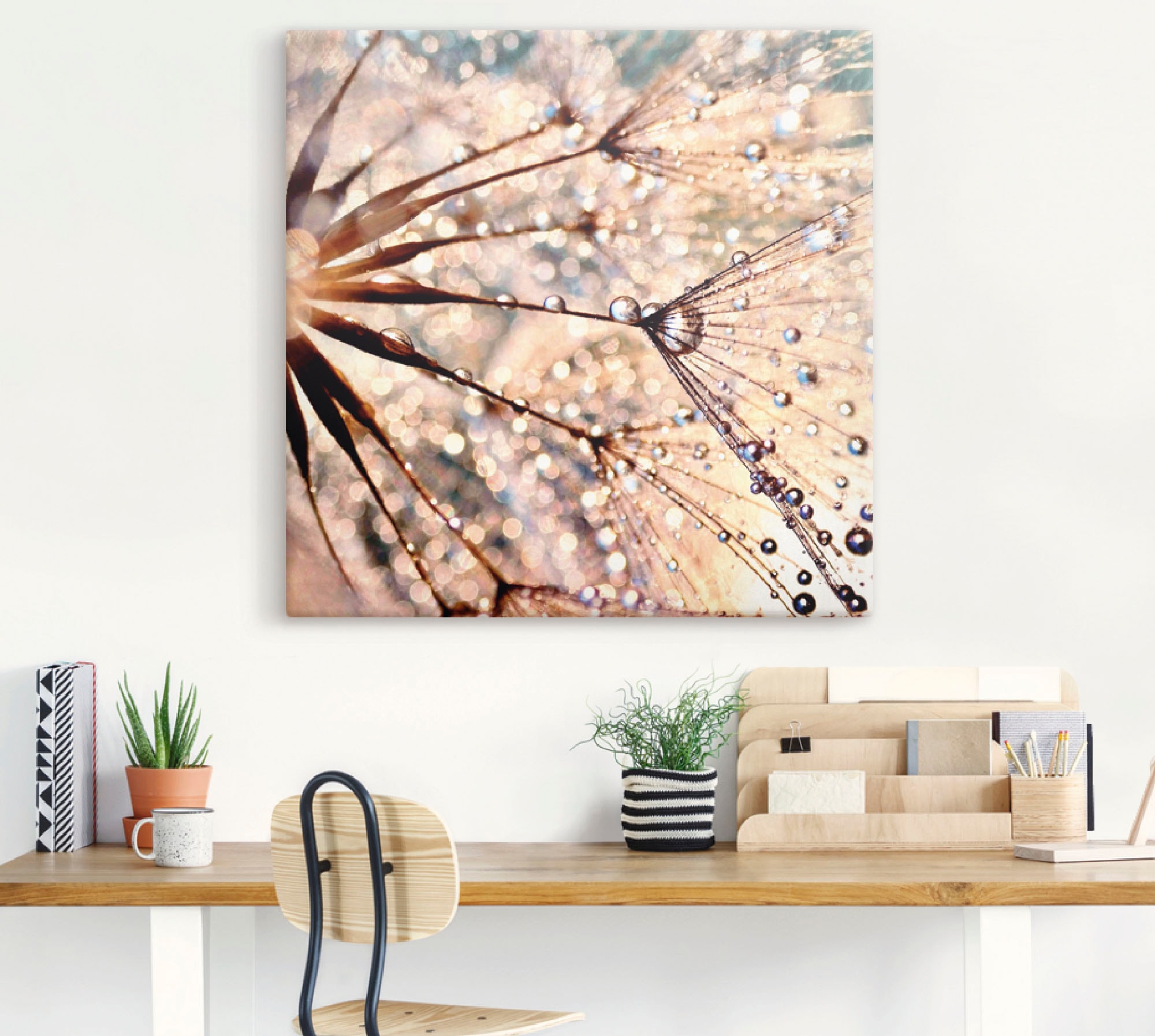 Artland Wandbild »Pusteblume - Kisses from rain«, Blumen, (1 St.), als Leinwandbild, Poster in verschied. Größen