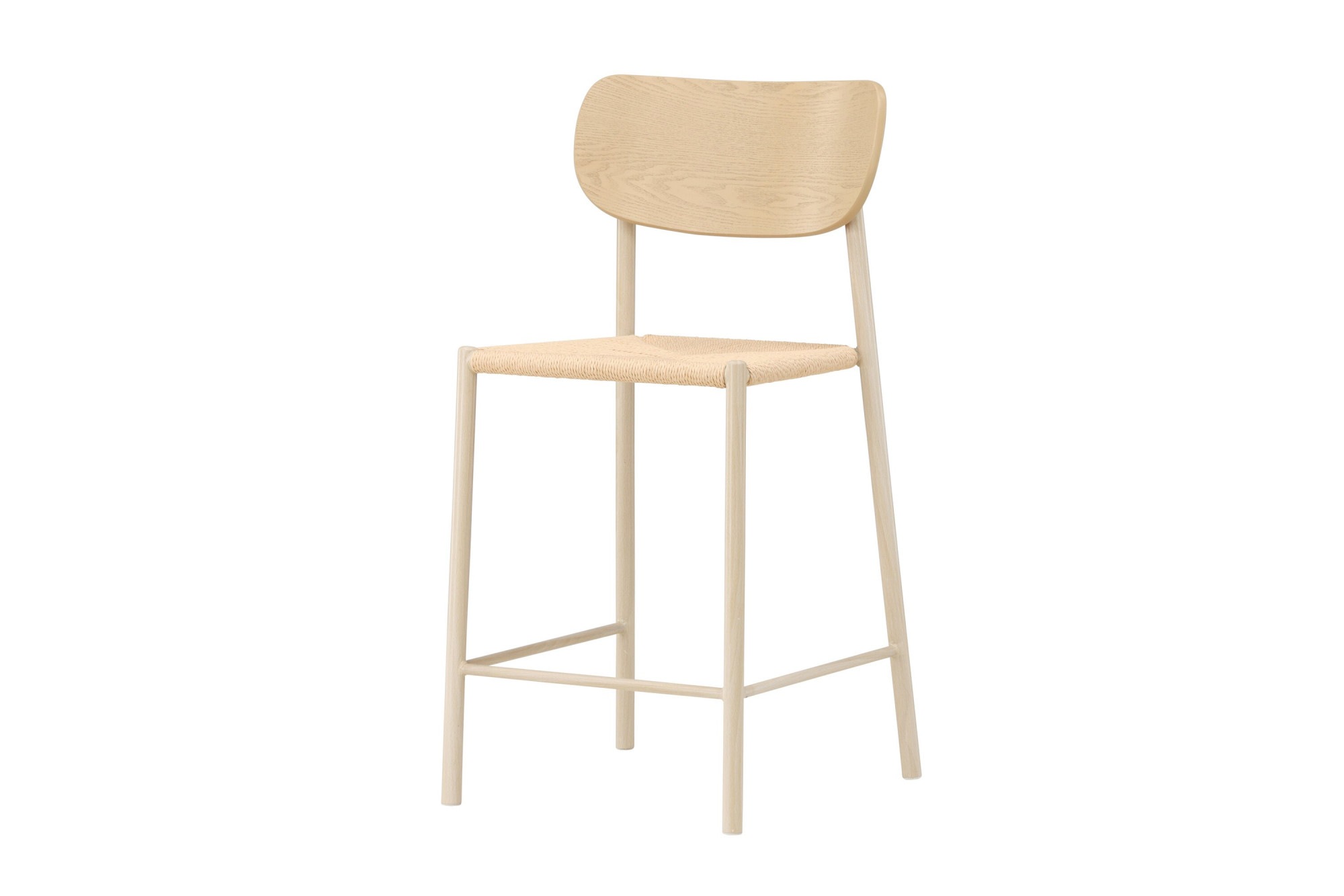 Venture Home Barhocker »Polly, Barhocker mit Rückenlehne und geflochtenem Seilsitz, 120 kg« 1 Stk. tlg. Tresenstuhl, Rattan, Stahlrahmen, geflochtenes Seil, hell