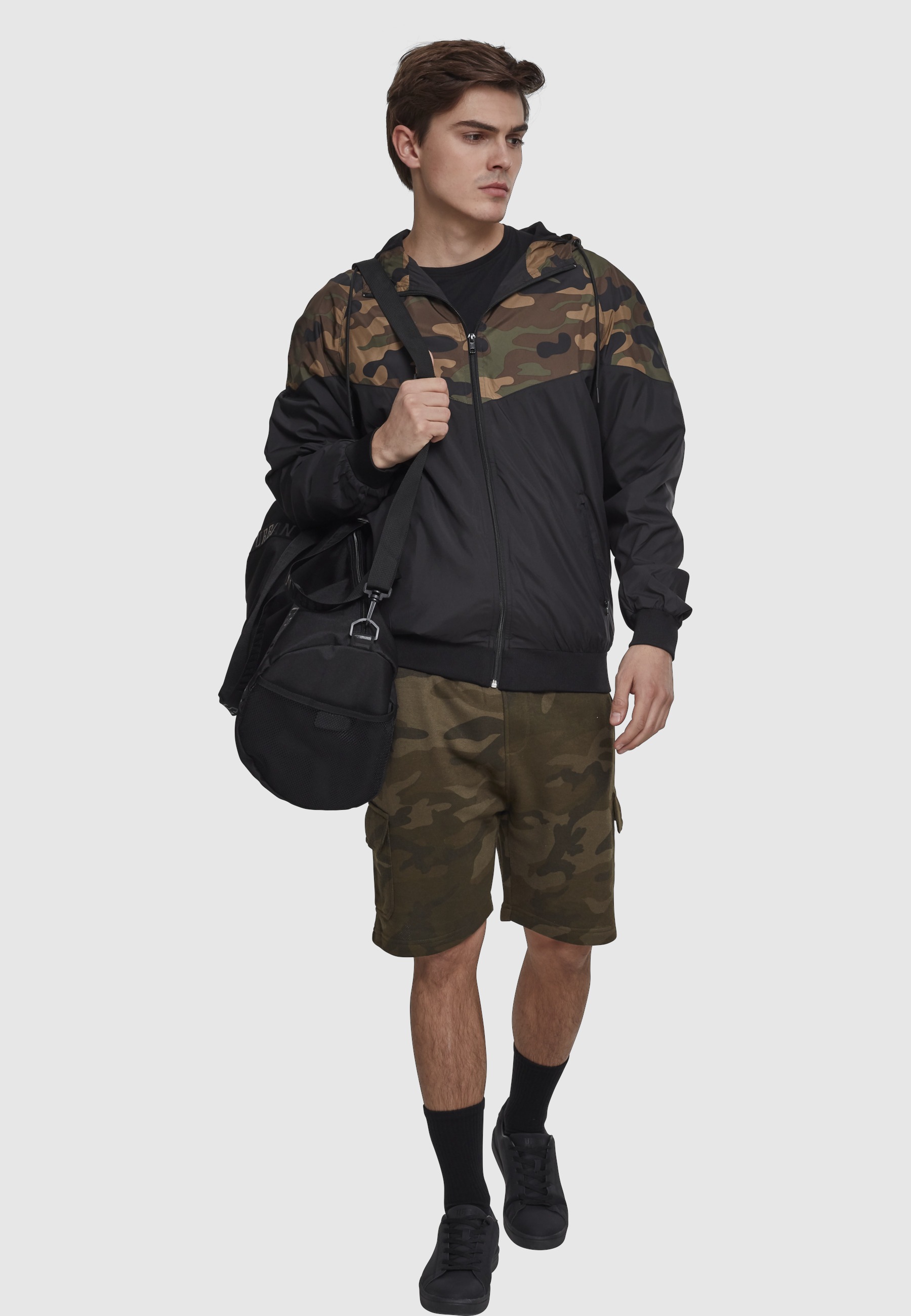 URBAN CLASSICS Anorak »Urban Classics Herren Pattern Arrow Windrunner« 1 Stk. tlg. mit Kapuze