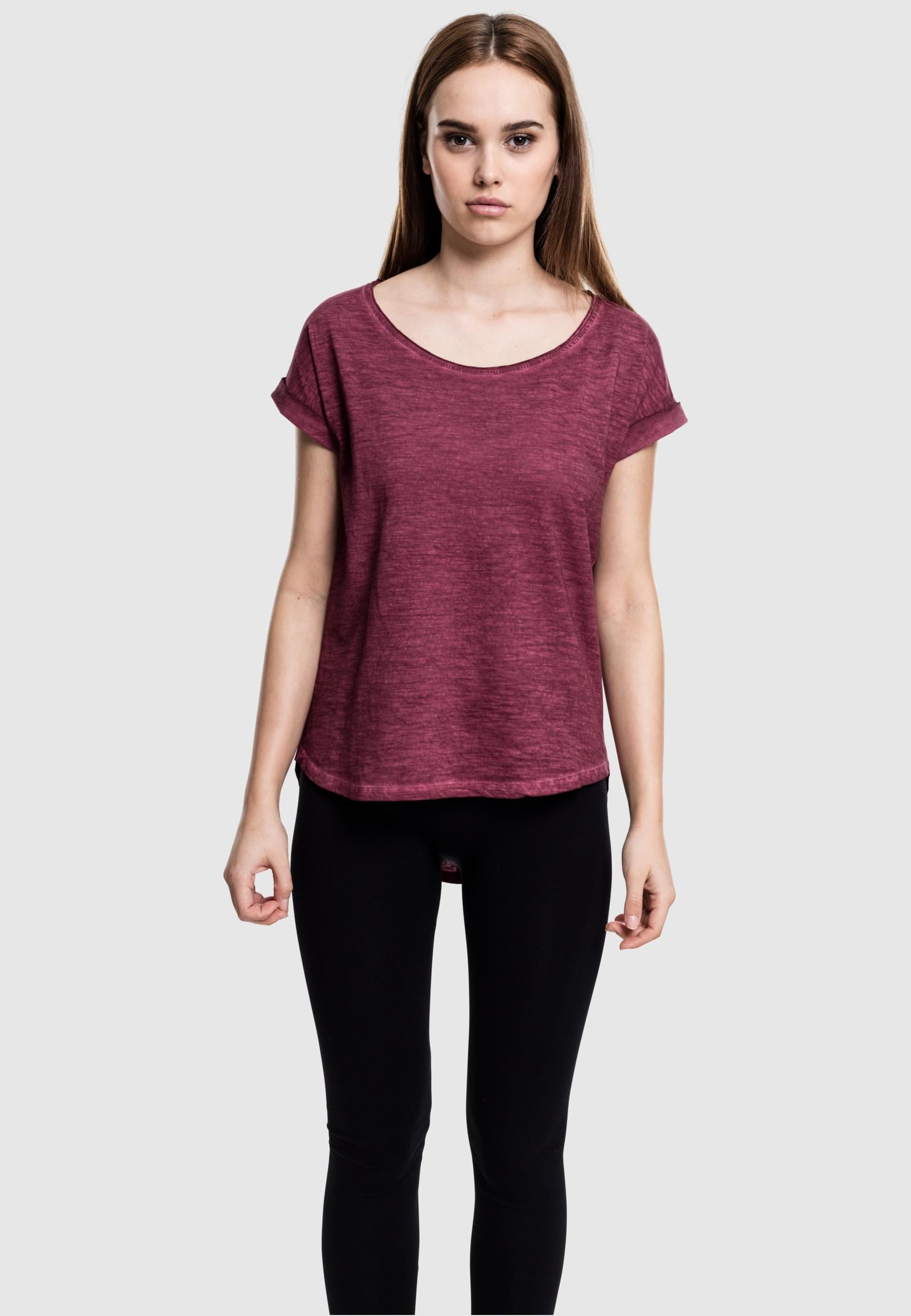 URBAN CLASSICS Kurzarmshirt »Urban Classics Damen Ladies Long Back Shaped Spray Dye Tee«, (1 tlg.)