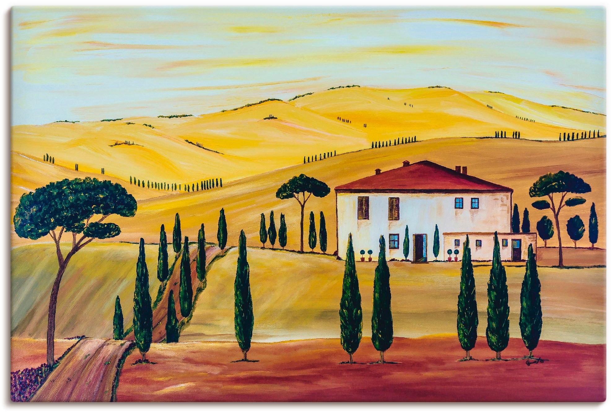 Artland Leinwandbild "Südliche Toskana" Europa 1 Stk. tlg. auf Holzrahmen g günstig online kaufen
