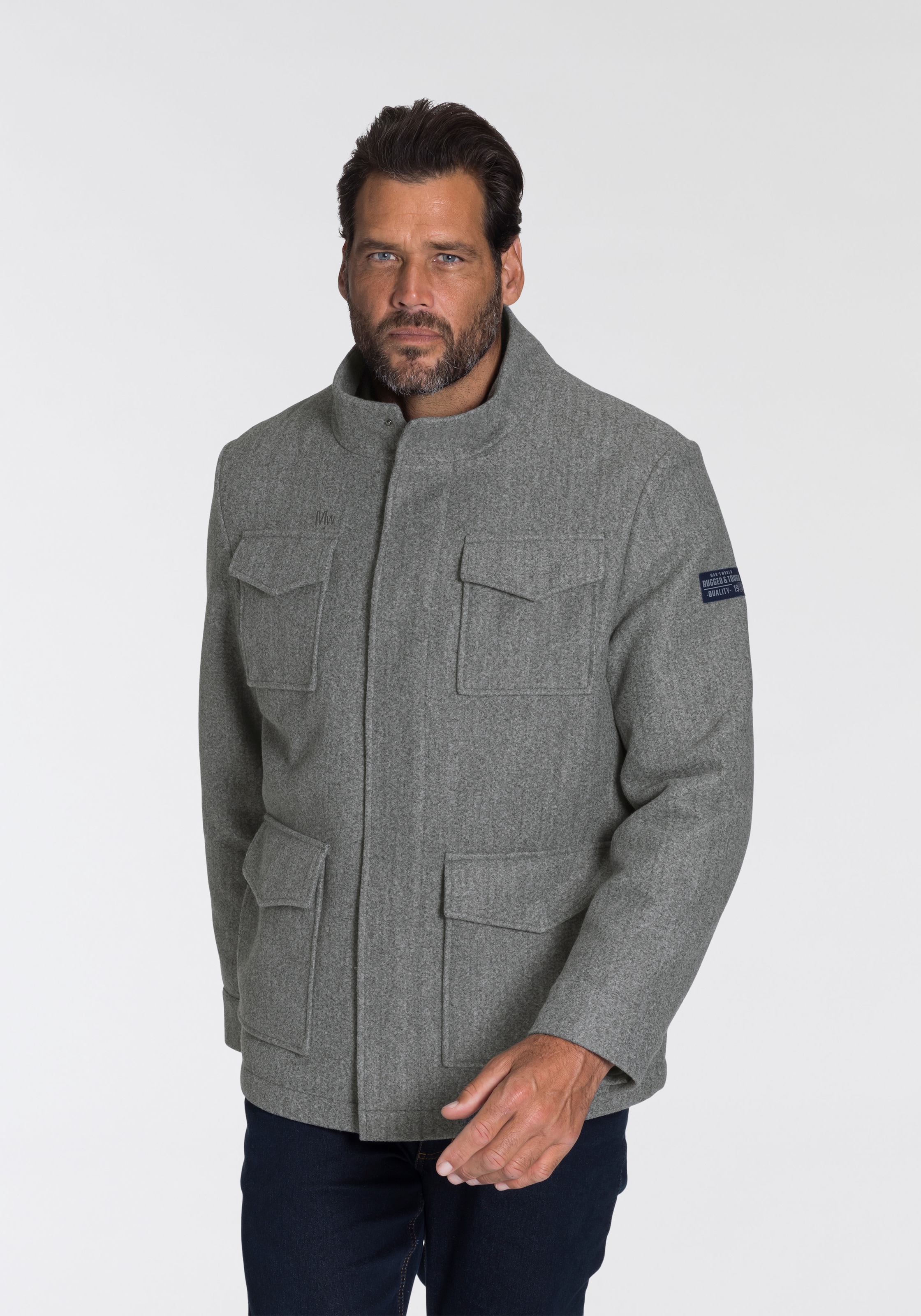 Man's World Outdoorjacke, ohne Kapuze, mit abnehmbaren Besatz