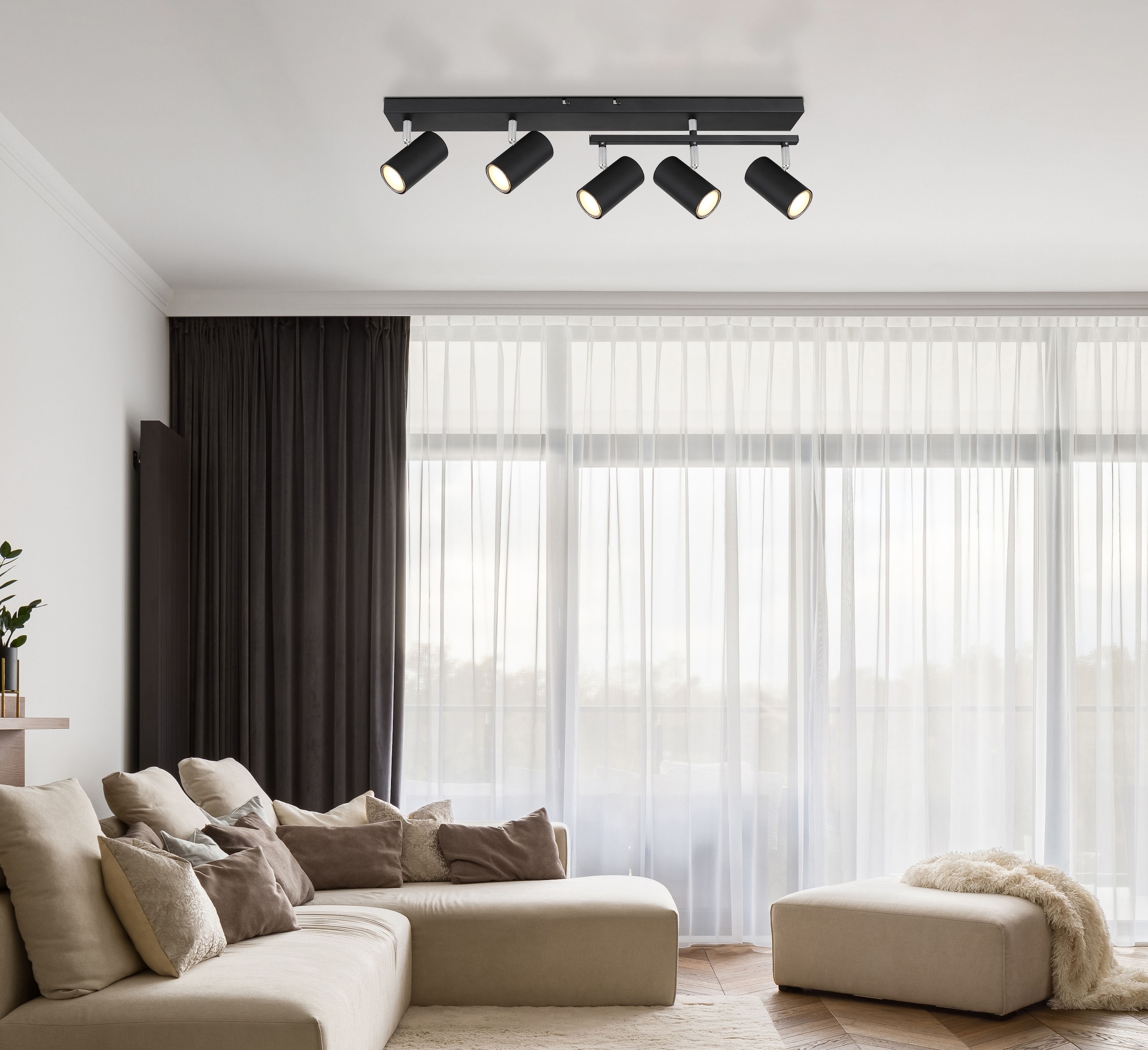 GLOBO LIGHTING Deckenspot »ROBBY« GU10 1 Stk. Deckenstrahler weiß/Chrom, schwenkbar, GU10