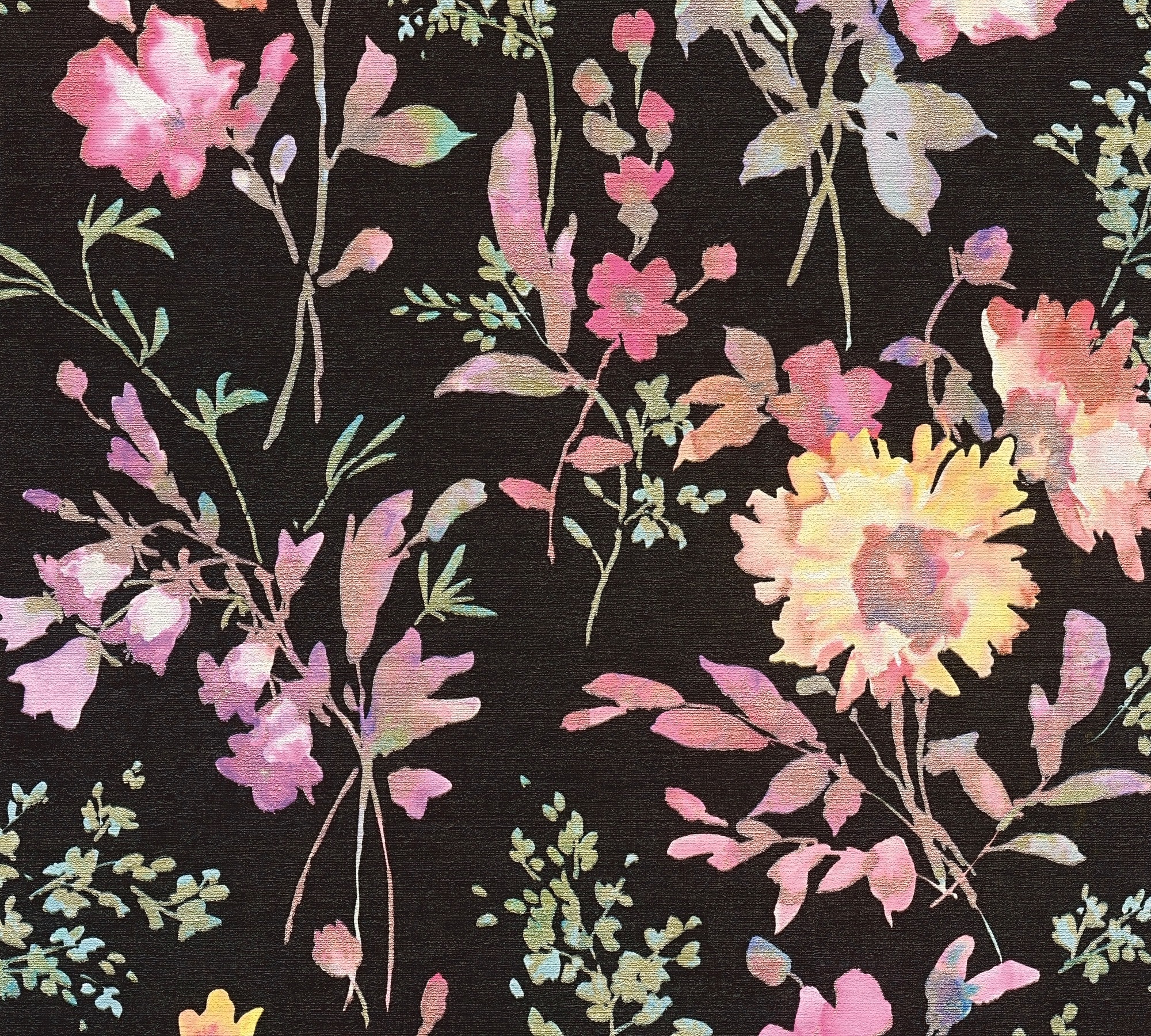 CosmoLiving by Cosmopolitan Vliestapete »Petal Poetry – Aquarell-Blumentapete« matt strukturiert Zarte Aquarellblüten für stilvolle Wohnräume