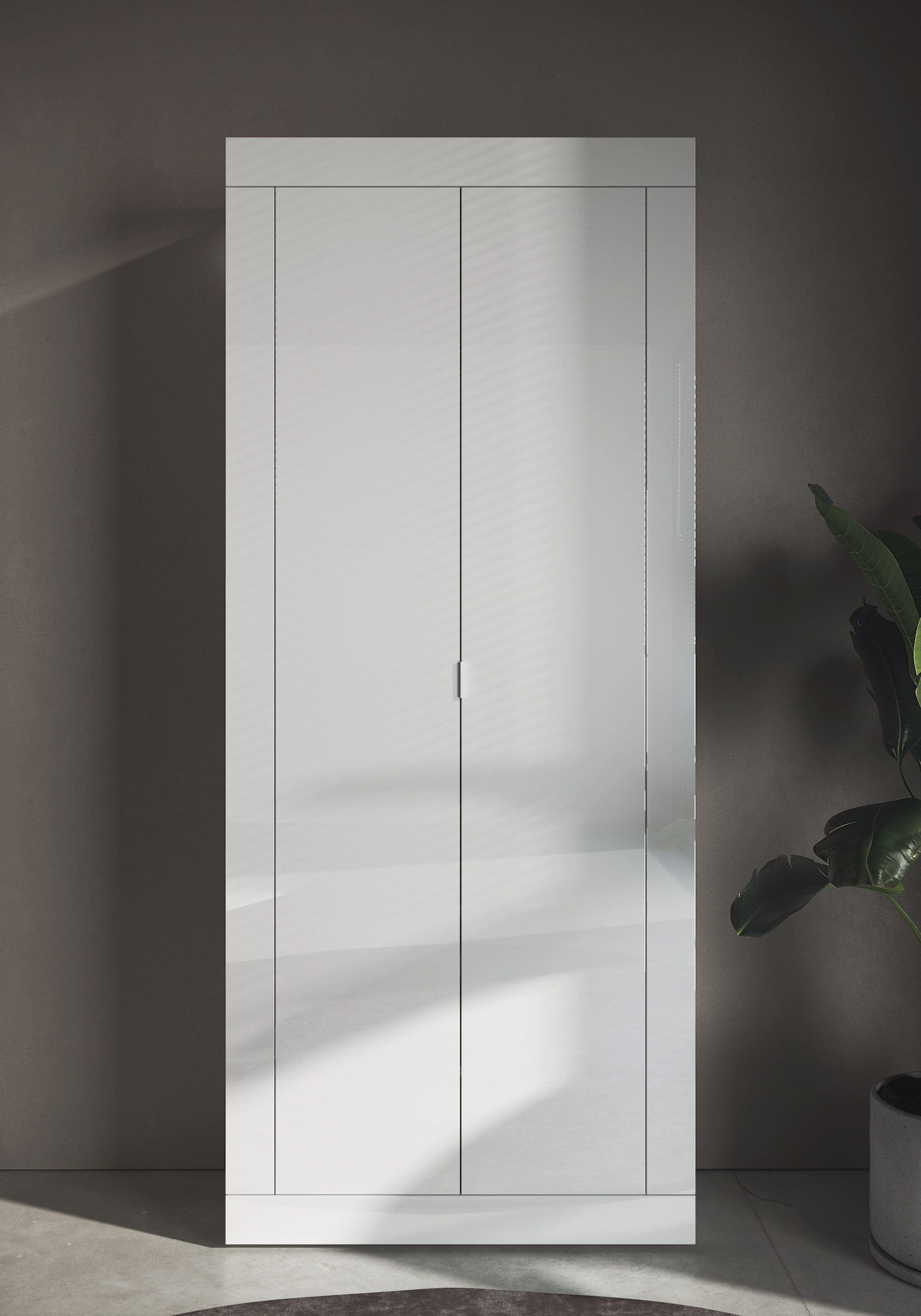 Home affaire Garderobenschrank "Basic Breite 78, Höhe 187 cm, moderne Rahmenoptik," Metallgriff, Kleiderstange, 2 Einlegeböden
