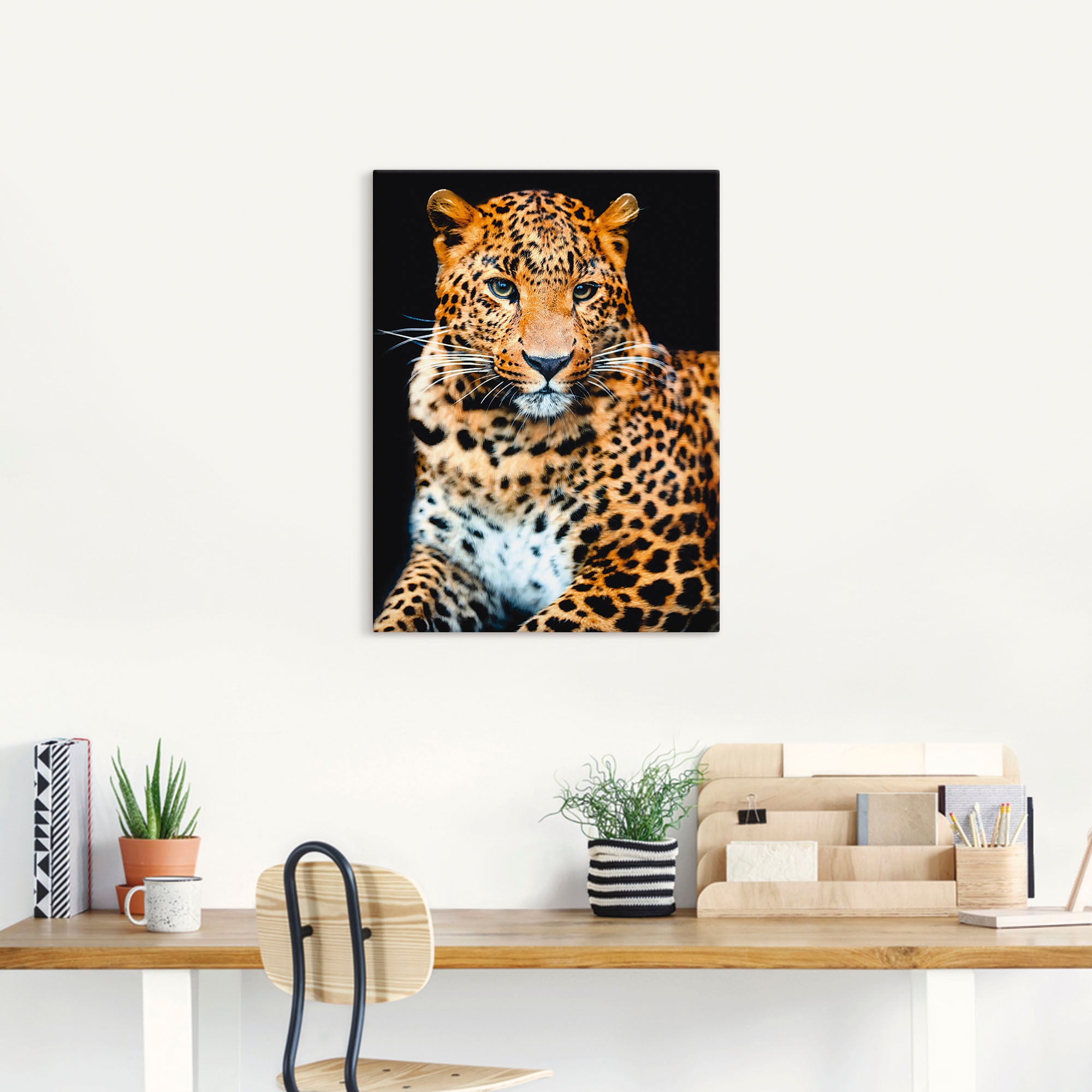 Artland Wandbild »Wütender wilder Leopard«, Wildtiere, (1 St.), als Alubild, Outdoorbild, Leinwandbild, Poster, Wandaufkleber