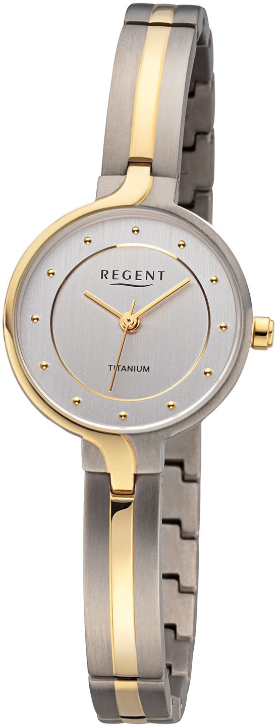 Regent Quarzuhr »F1336 - 3241.91.91«, Armbanduhr, Damenuhr, Titanuhr, Mineralglas, analog