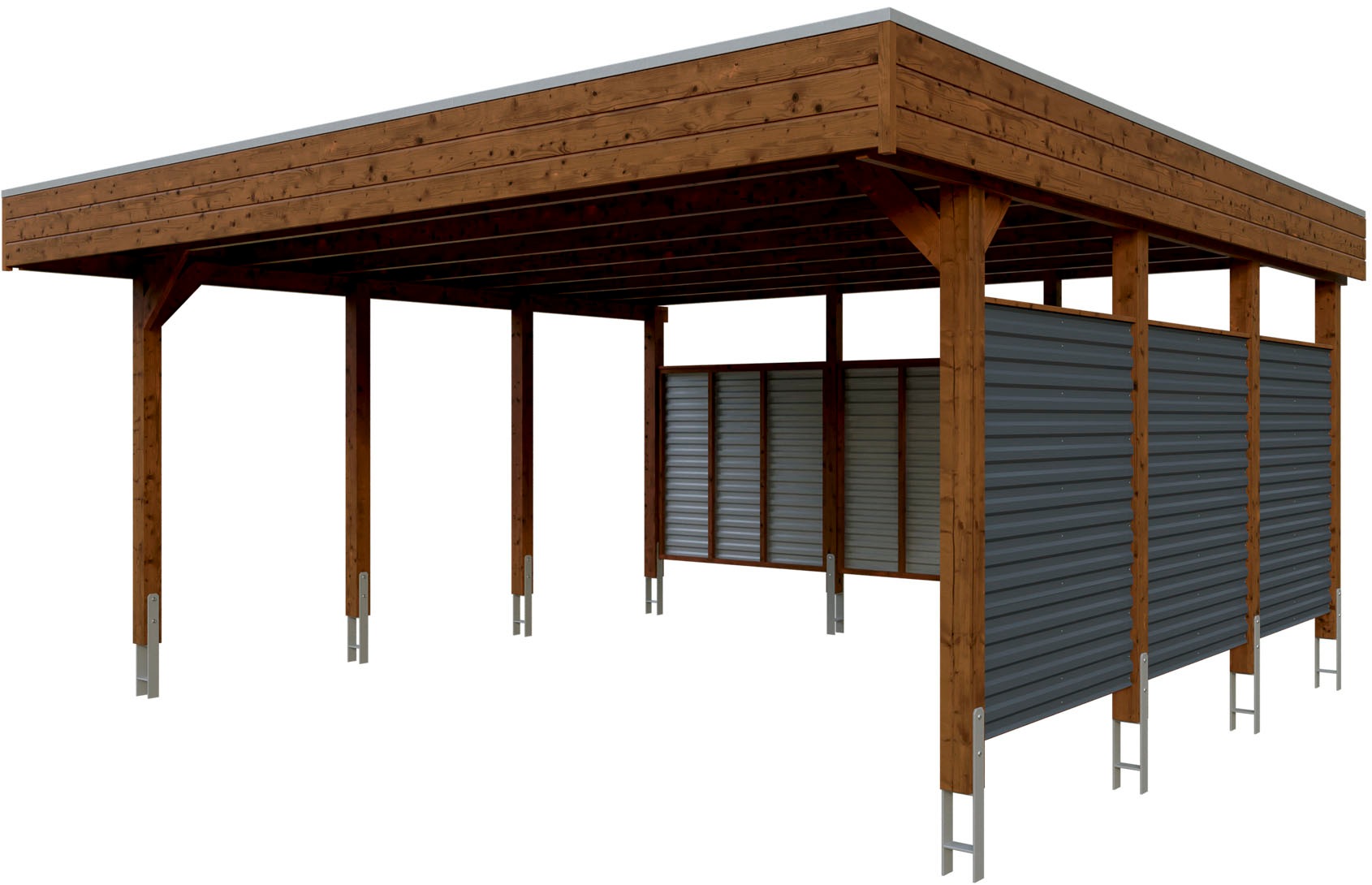 Doppelcarport SKANHOLZ, braun, Carports, "Friesland Set 13"