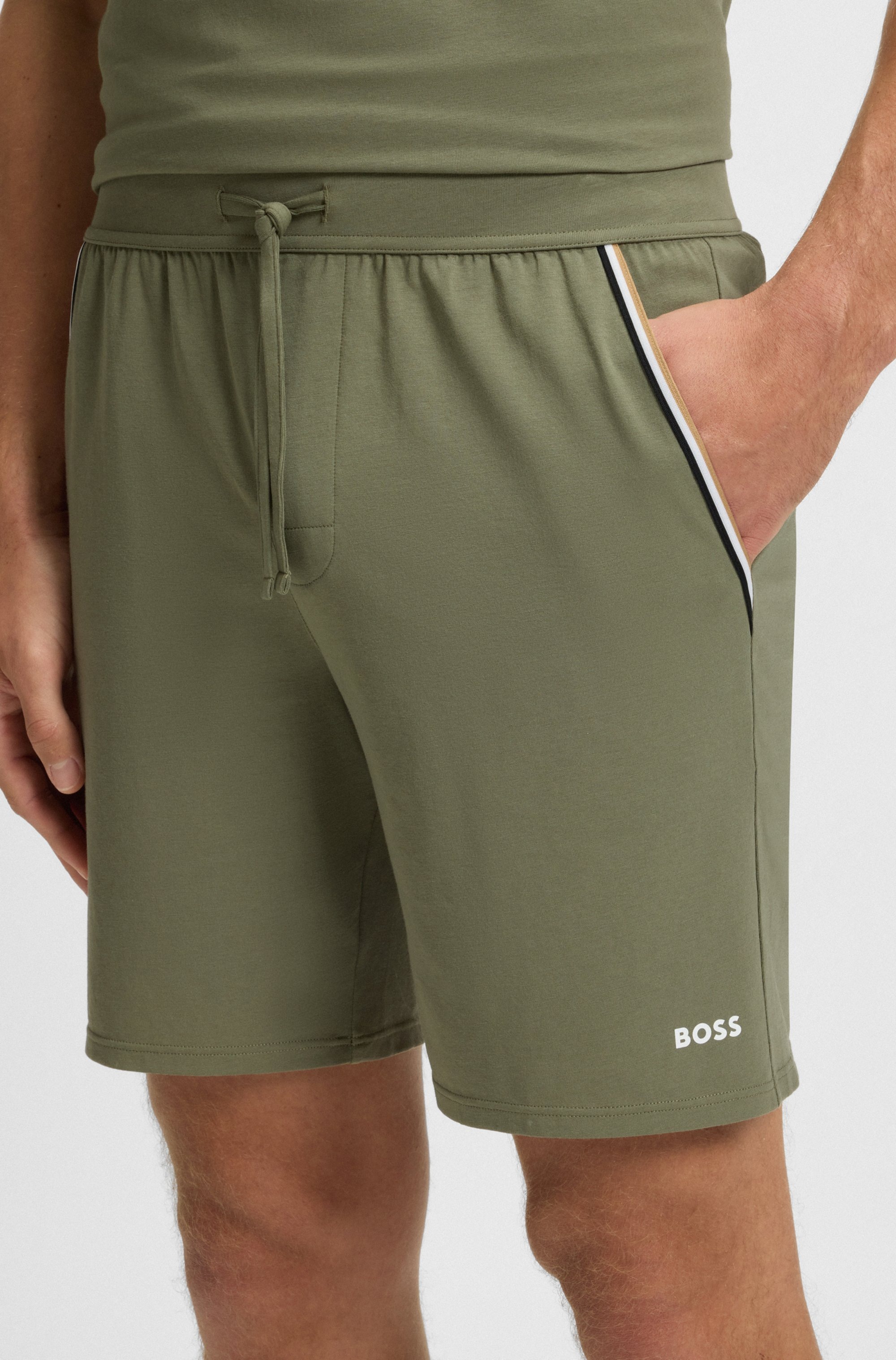 BOSS Pyjamashorts "Unique", aus elastischer Baumwolle mit Tape-Details günstig online kaufen
