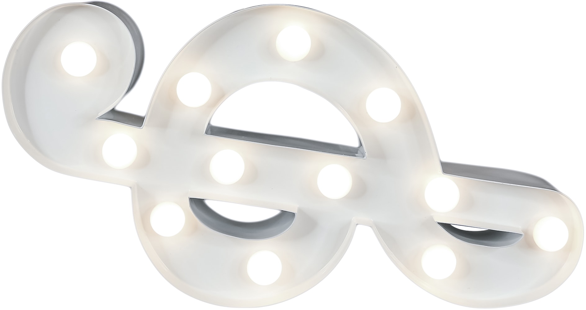 Black Friday MARQUEE LIGHTS LED Dekolicht »Music-Clef«, 12 flammig-flammig,  Wandlampe, Tischlampe Music-Clef mit 12 festverbauten LEDs - 16x31 cm | BAUR