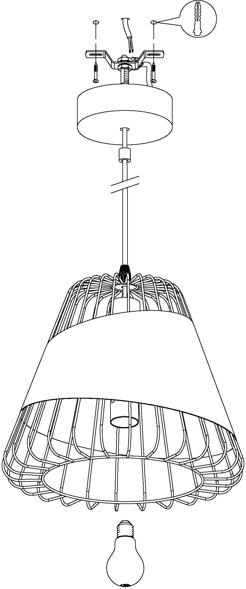 EGLO Hängeleuchte »AUSTELL Hängelampe, E27, IP20, Stahl und Textil, Esszimmerlampe, Lampe« E27 Pendellampe, H110 x Ø16,5 cm, schwarz, gold, 1X60W exkl.