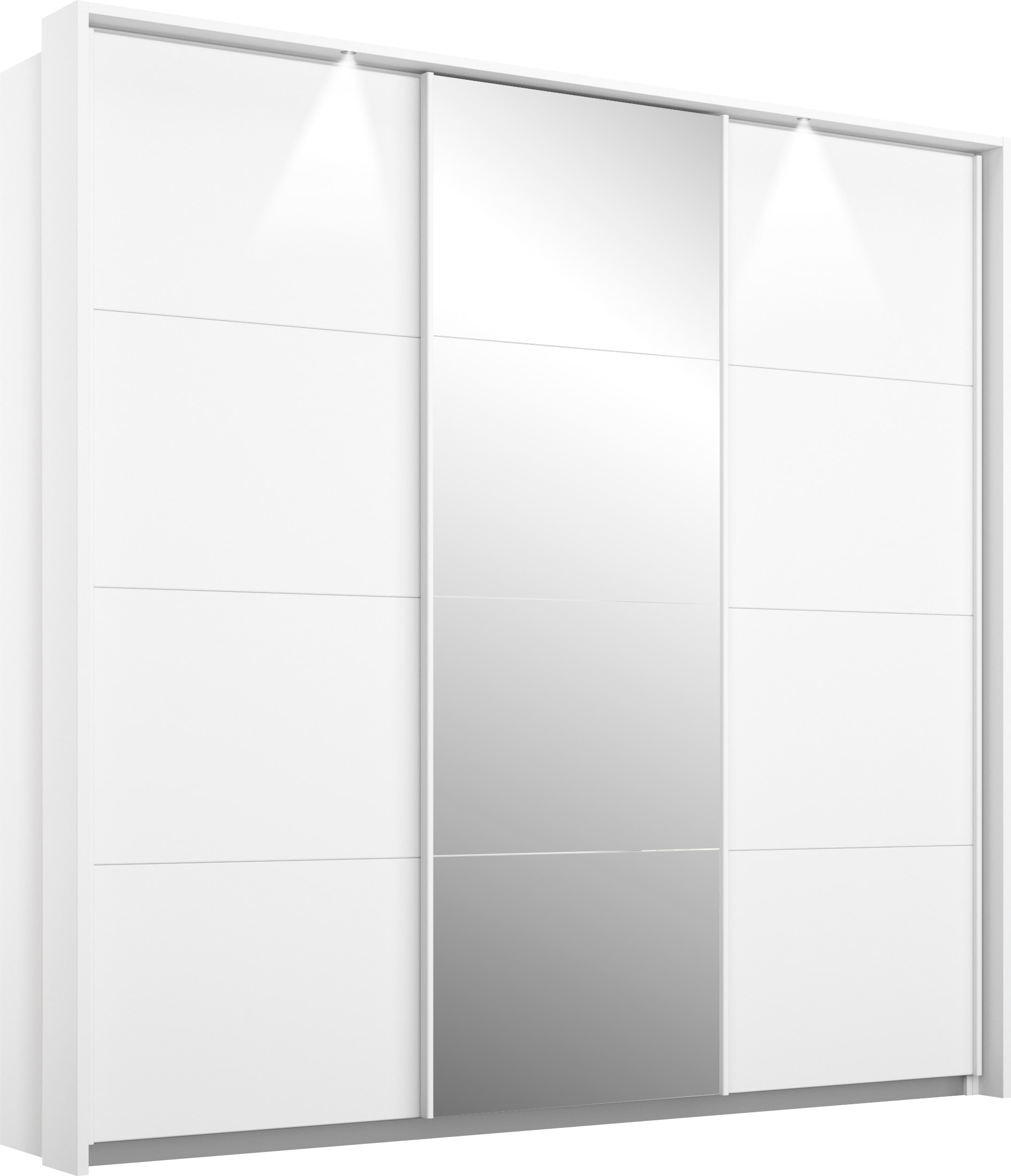 rauch Schwebetürenschrank "Kleiderschrank Schrank Garderobe Schlafzimmerschrank Ankleide KEPAN" optional mit Beleuchtung, Breiten: 211-368 cm, Höhen 213/233 cm, inkl. Schubladeneinsatz und Passepartout MADE IN GERMANY