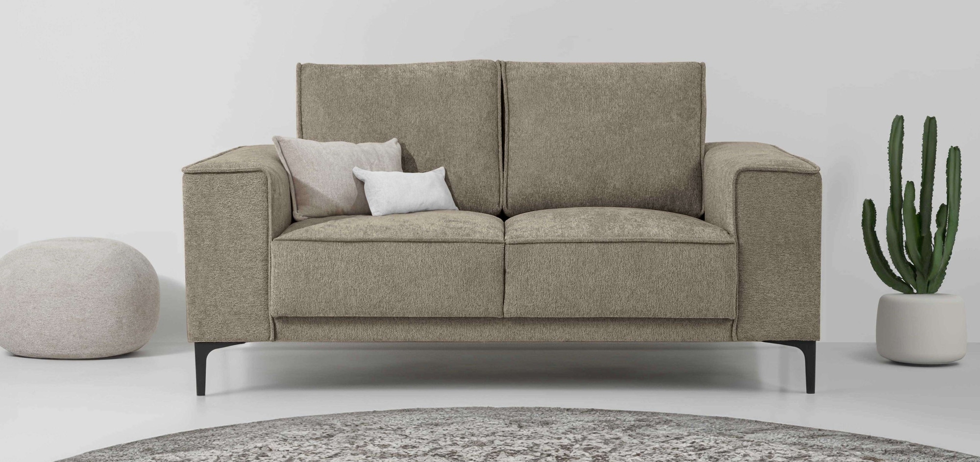 Places of Style 2-Sitzer "Kompaktsofa Oland, Struktur, Flachgewebe, Luxus-M günstig online kaufen