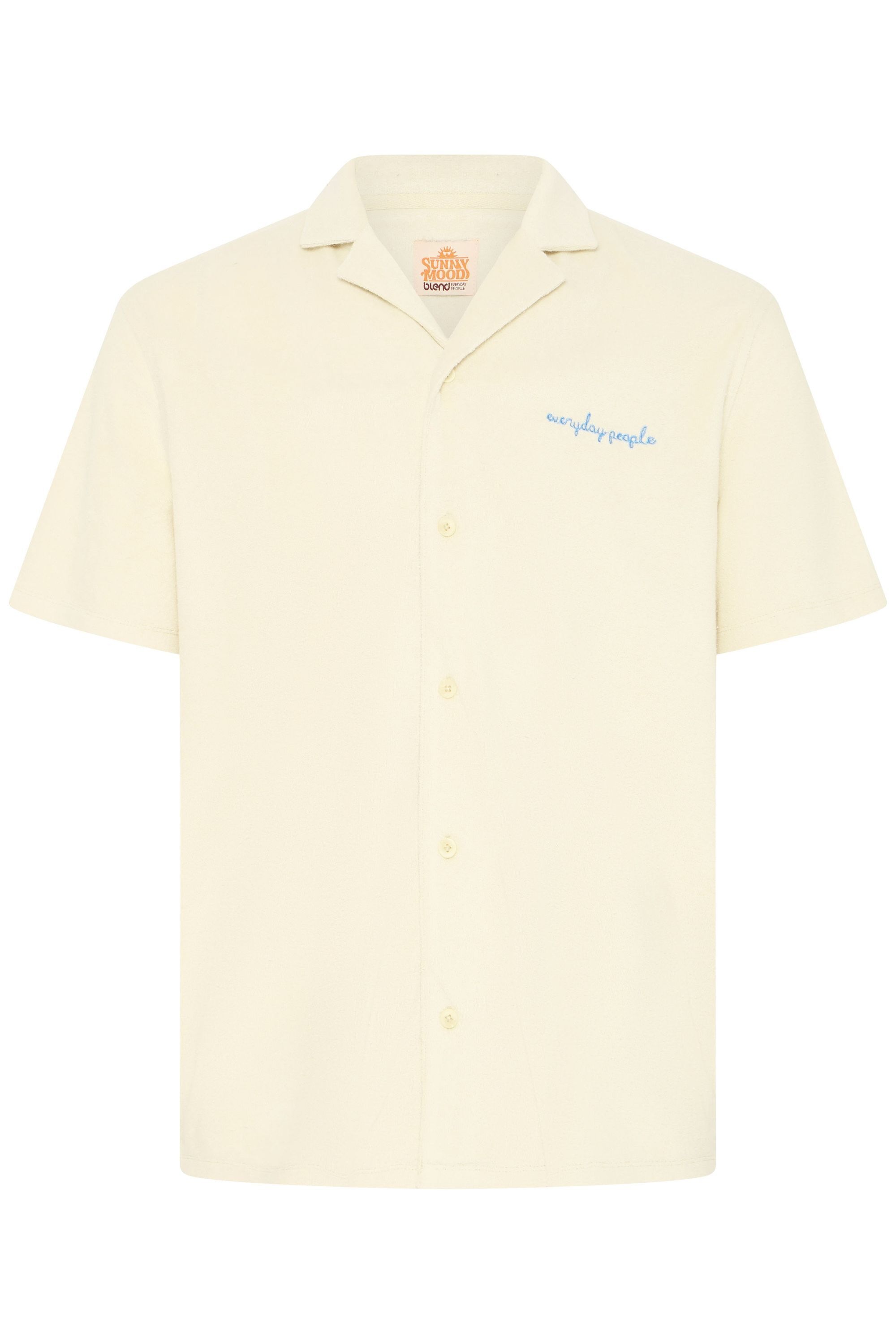 Blend Kurzarmhemd "BHBasti" Modernes Frottee-Hemd mit Stickerei günstig online kaufen