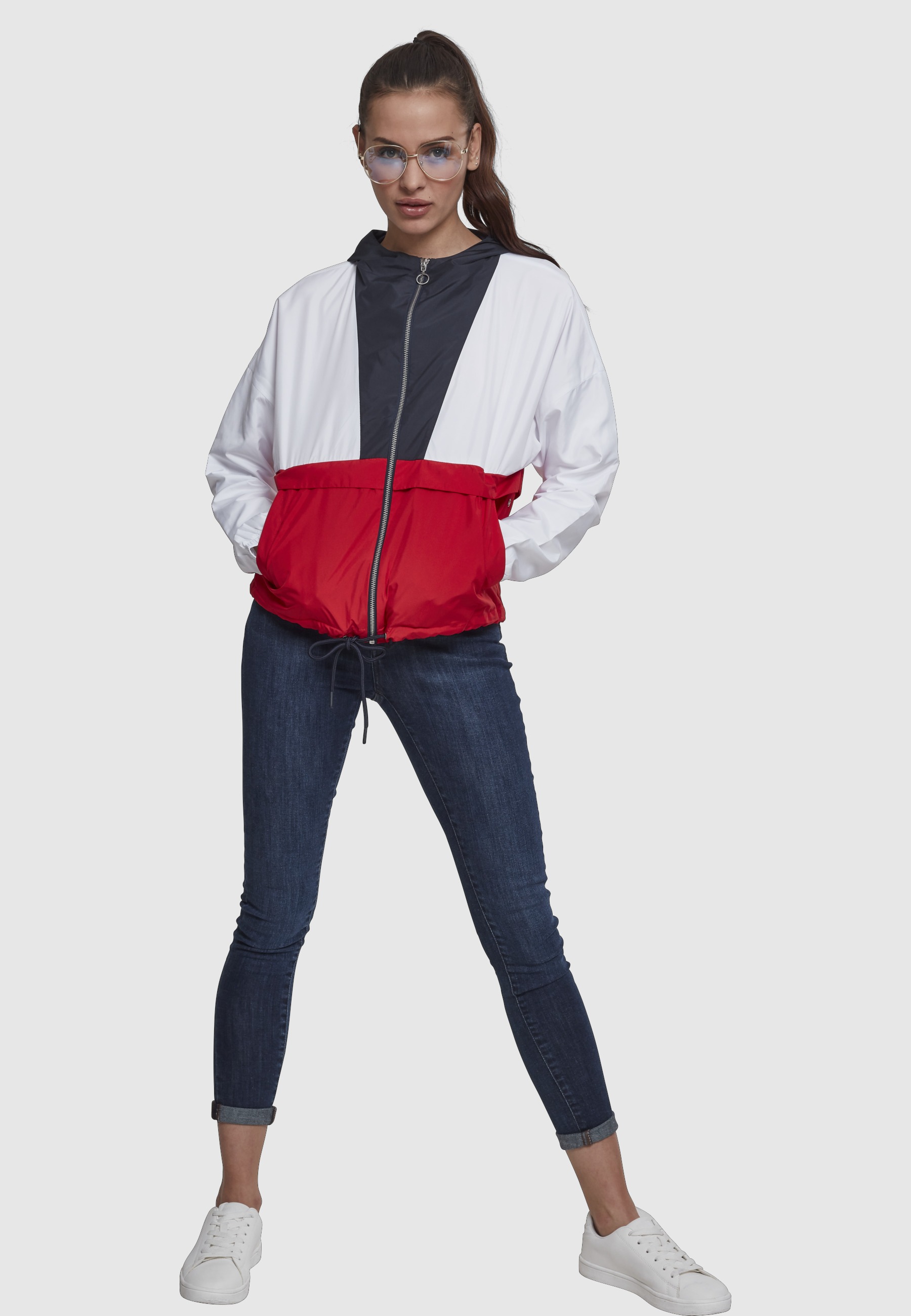 URBAN CLASSICS Anorak »Urban Classics Damen Ladies 3-Tone Oversize Windbreaker« 1 Stk. tlg. mit Kapuze